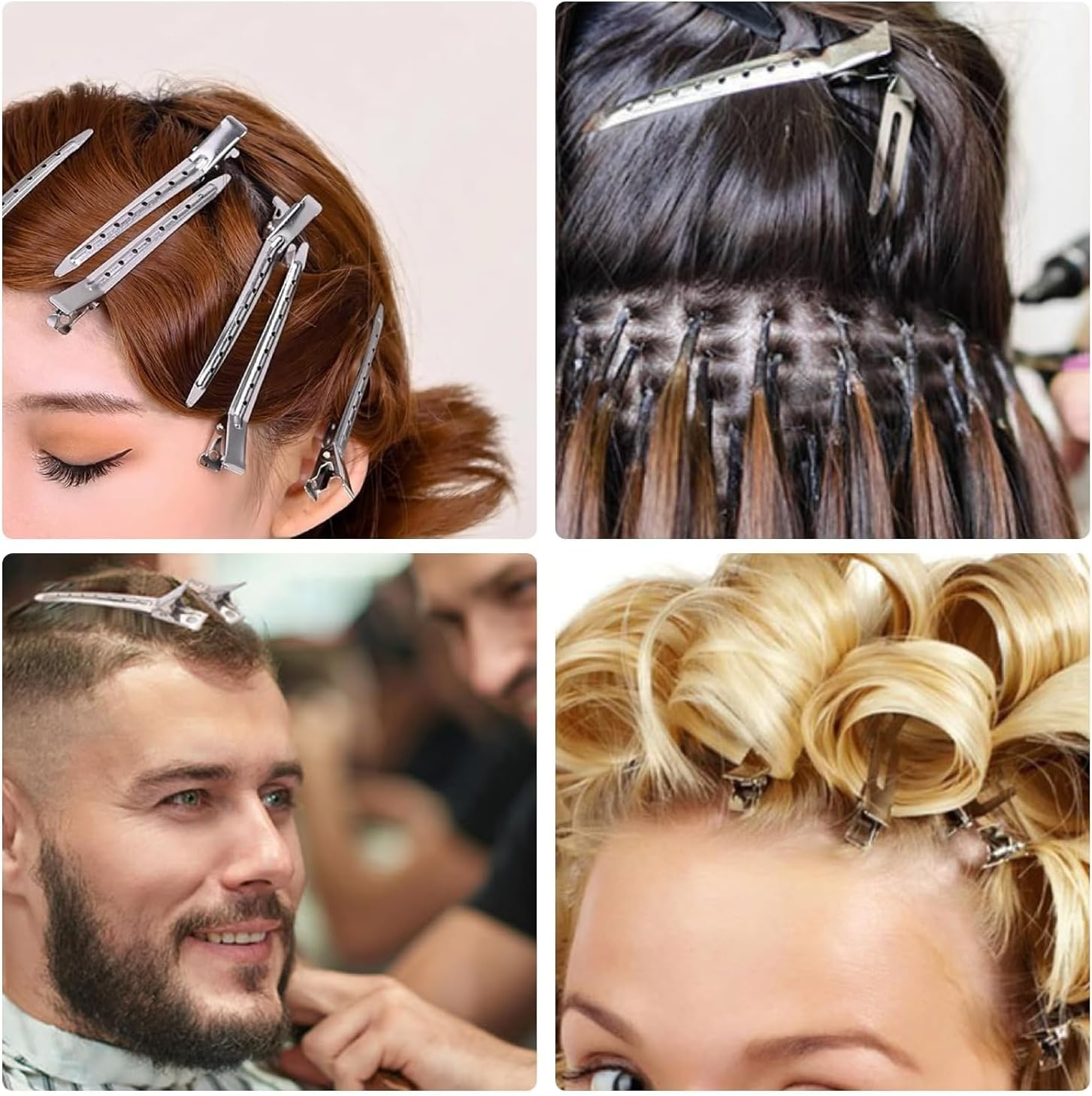 36Pcs Duck Billed Hair Clips for Styling Sectioning, Metal Hair Clips for Women Long Hair, Metal Alligator Curl Clips for Hair Roller Salon(Silver) image number 5