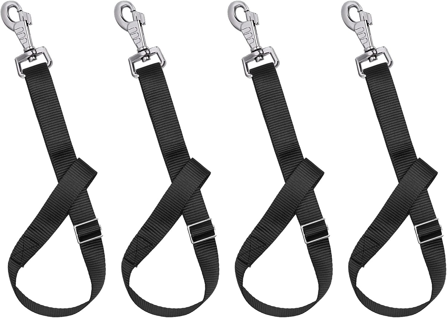 Rosemarie Horse Bucket Strap Hangers,Horse Suppliers Adjustable Nylon Straps up to 700 Lbs for Hay Nets, Water Buckets,Hanging-Pratical and Easy Use(4 Pack) (Black)