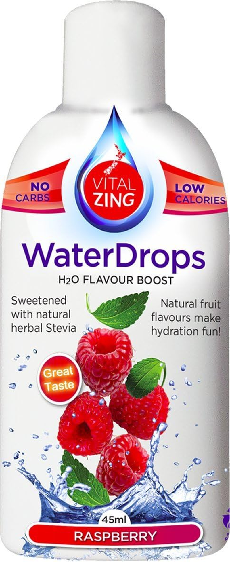 Vital Zing Stevia Raspberry Water Drops 45 Ml