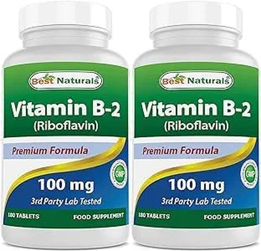 Best Naturals Vitamin B2 Riboflavin 100 Mg 180 Tablets (180 Count (Pack of 2)) image number 1