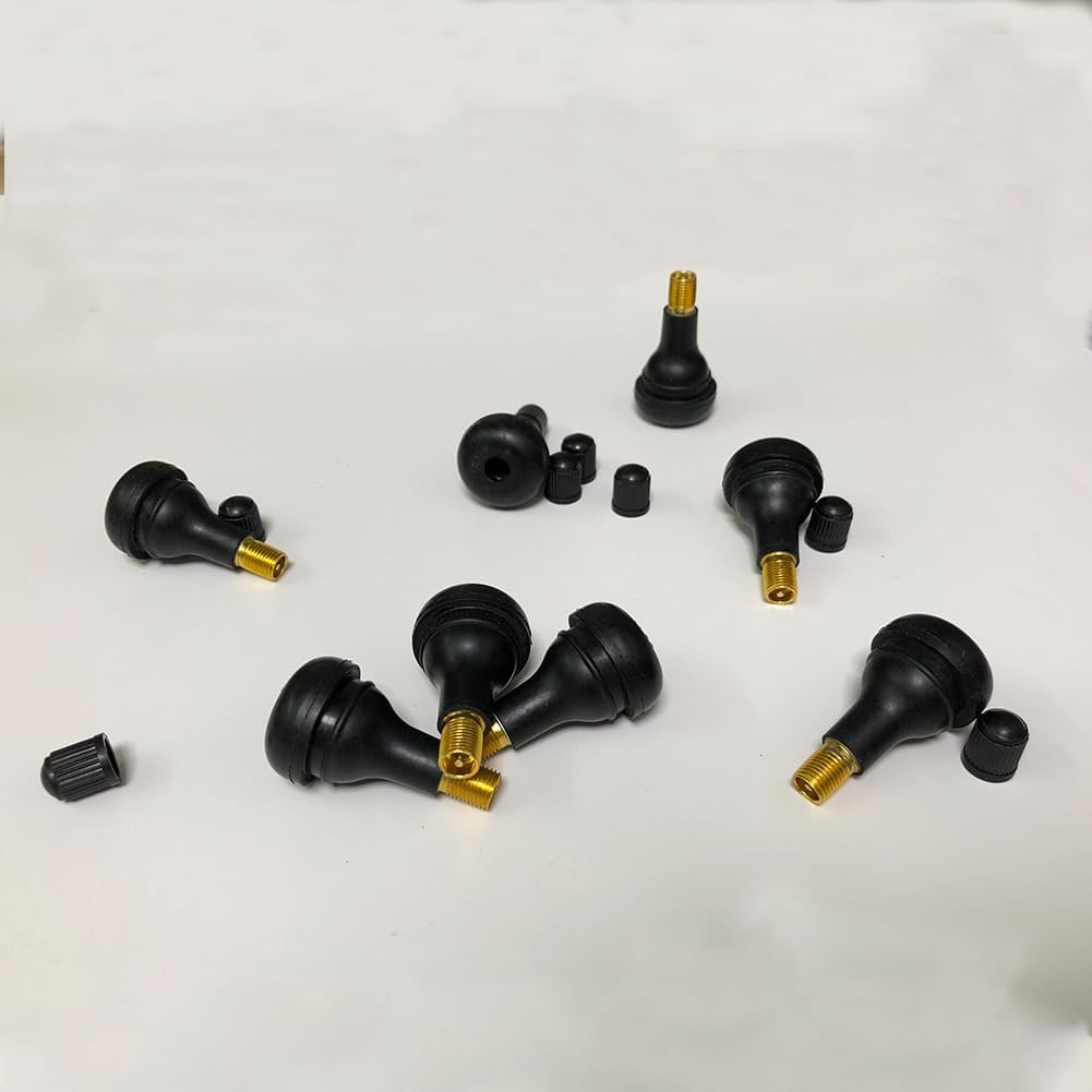 20Pcs TR415 Tubeless Valve Stems, Black Rubber Snap-In Valves Tubeless Tire Valve Stems Replacement for Tubeless 0.625 Inches Rim Holes on Standard Auto Tires image number 3
