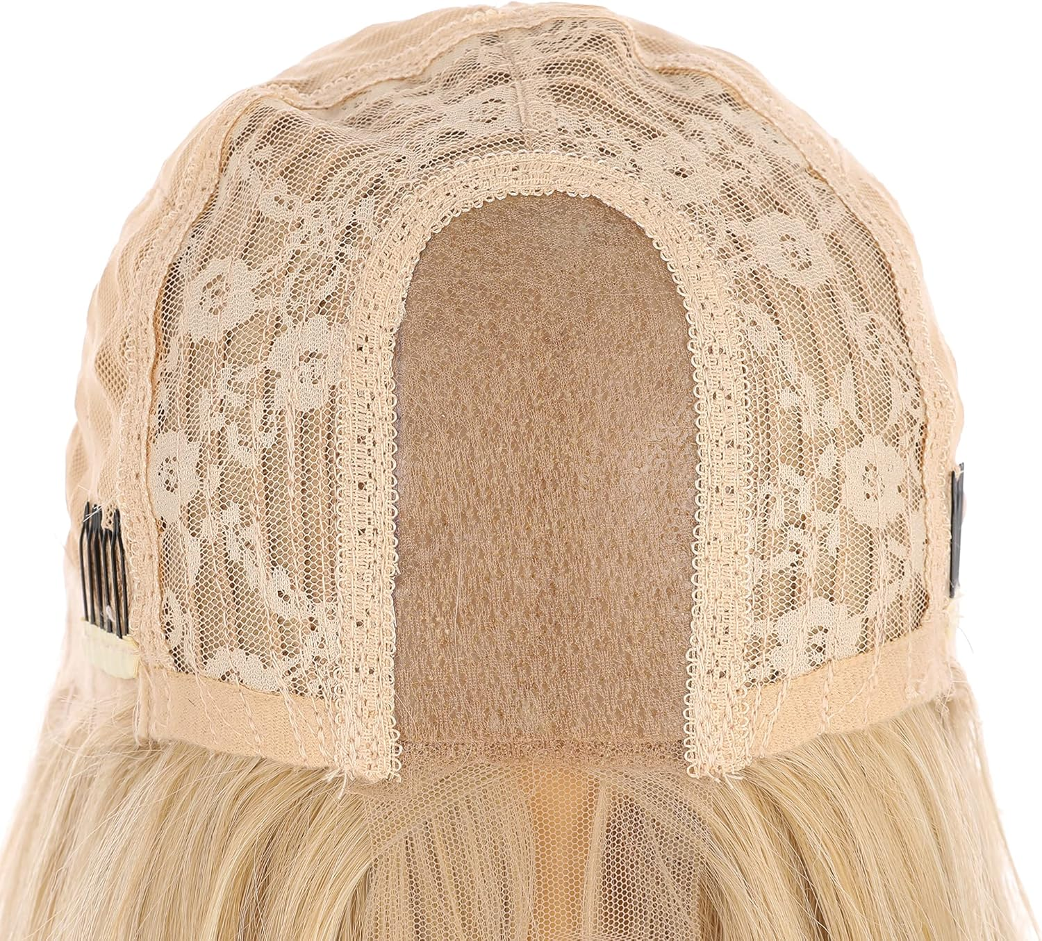 Mixed Blonde Synthetic Hair 13-4-3 Lace Women Wig,26 Inch Long Silky Straight Human Hair Density,100% Hand Made Glue-Less Wig - Black Synthetic Hair 26 Inch image number 6