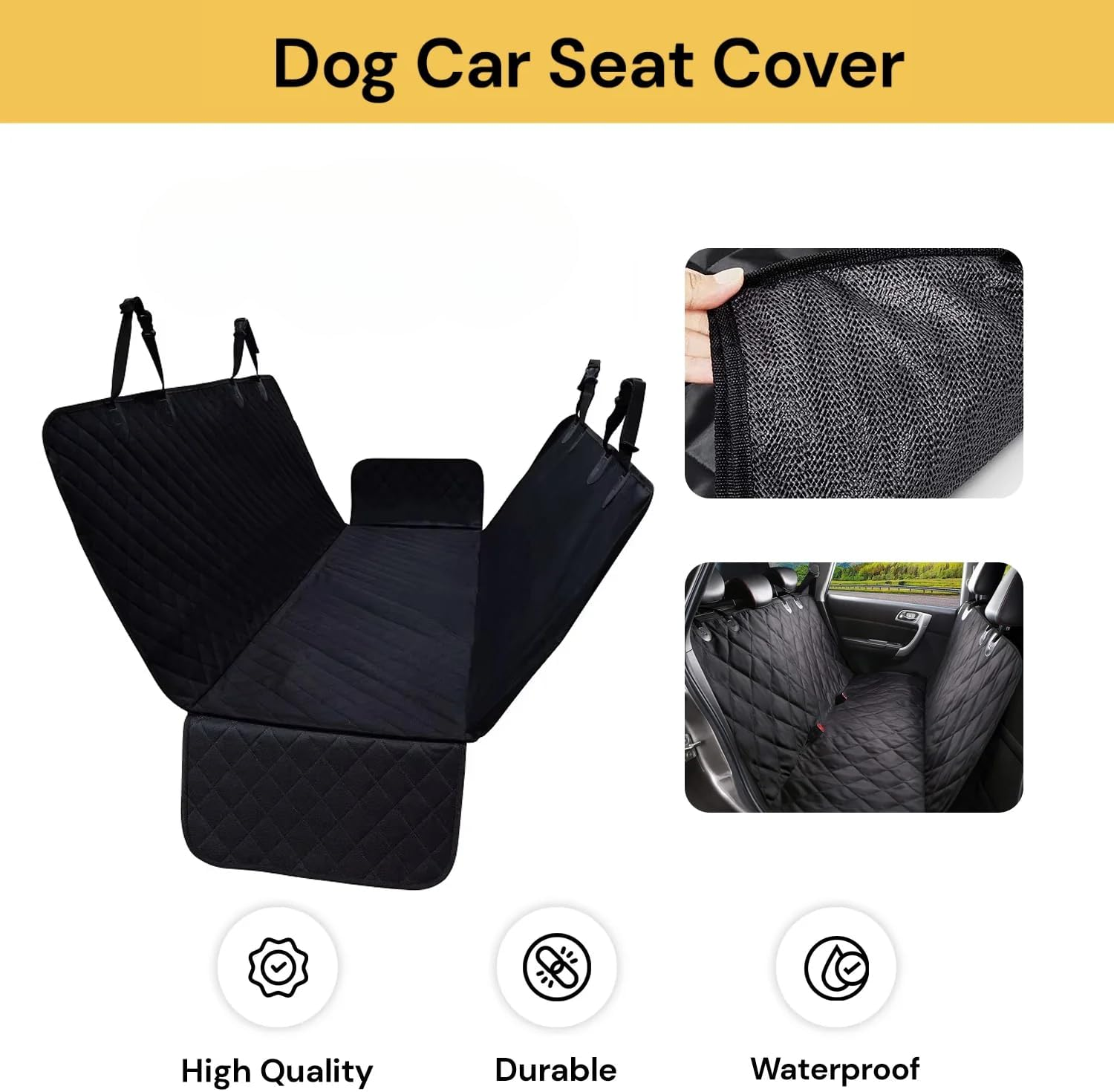 Spendeal Dog Car Seat Cover for Pets Waterproof Seat Cover Hammock 600D Heavy Duty Scratch Proof Nonslip Durable Soft Back Seat Covers Fits Middle Armrest for Cars Trucks and Suvs (175 X 144 Cm) image number 1