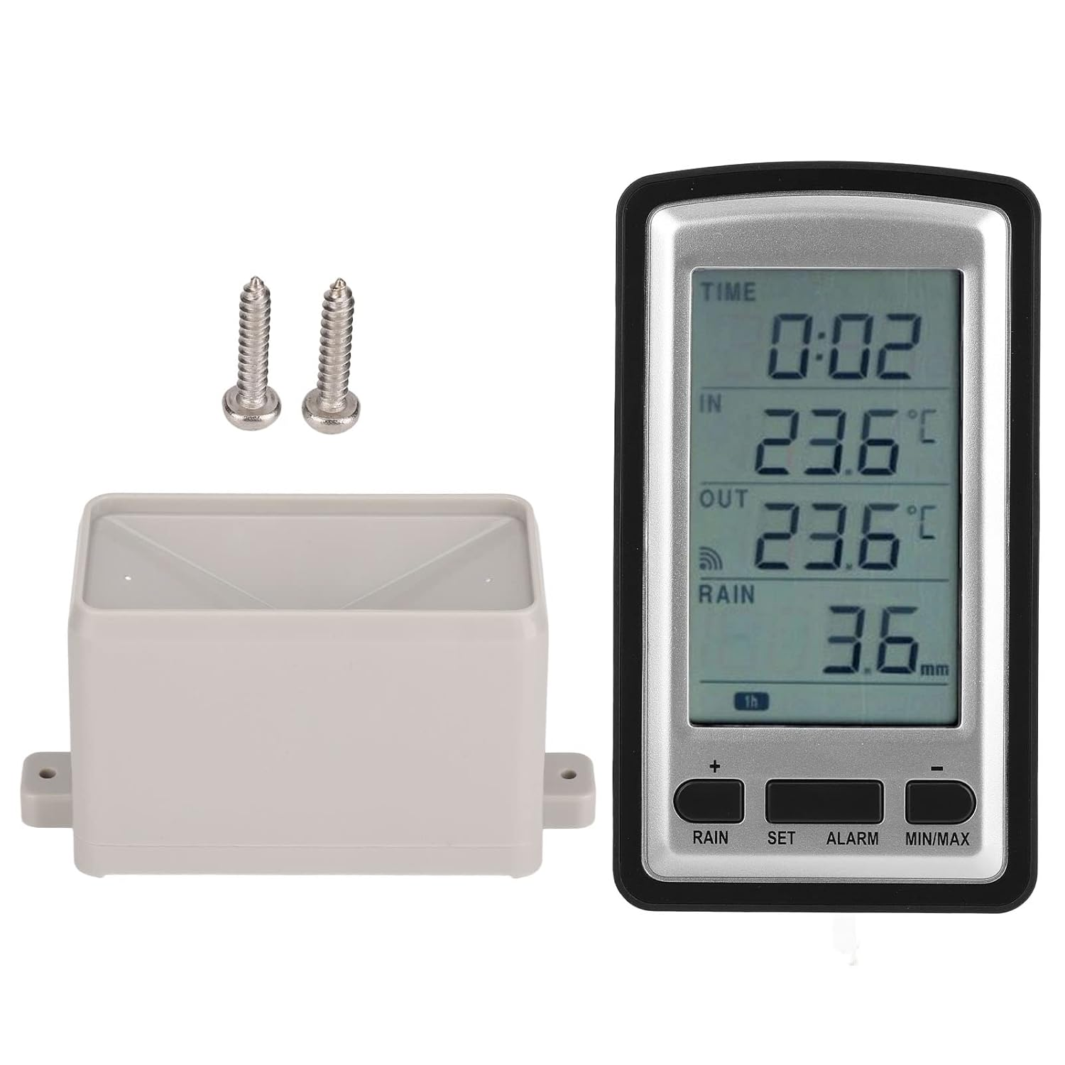 Wireless Rain Meter, Digital Rain Monitoring Gauge Meter with RCC Transmission, Rainfall Data Display, Durable Household Weather Station Meter for Dining Room, Living Room image number 5