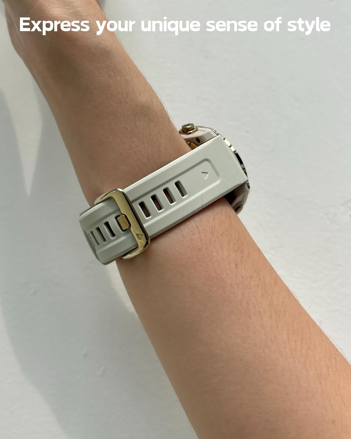 PCAVO 20MM Watch Band for Garmin Fenix 5S 6S 7S Pro Solar Quick Fit with Light Gold Buckle Soft Silicone 20 Bands Replacement for Garmin Epix Pro Gen 2 42Mm Descent Mk2S/3/3I for Women image number 5