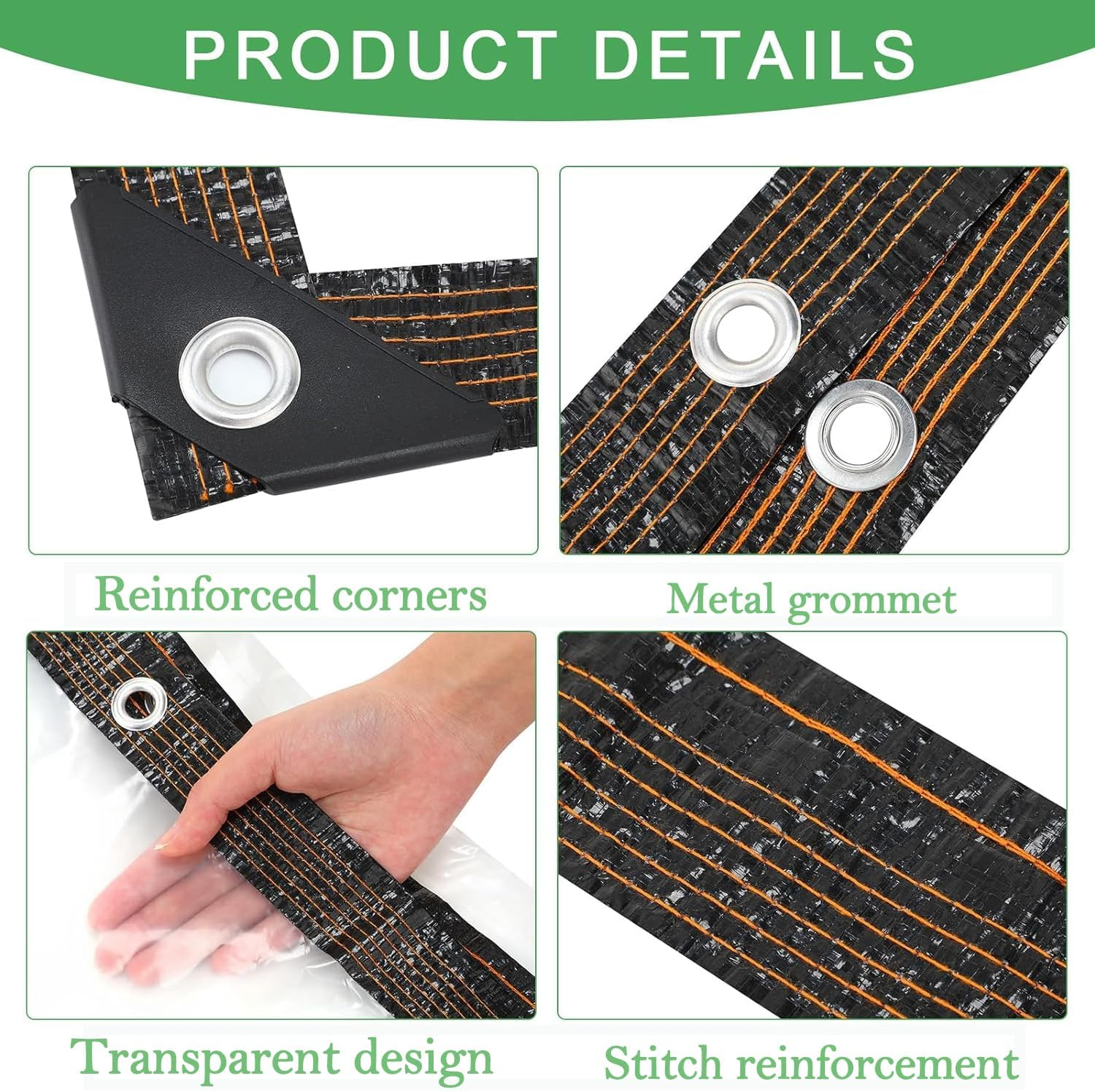 Clear Tarp Heavy Duty with Grommets,2M X 2.4M,Waterproof,Pvc,Thicken Tarpaulin Cover,Outdoor Transparent Cover for Garden Patio Lawn Plants Greenhouse or Barn image number 5