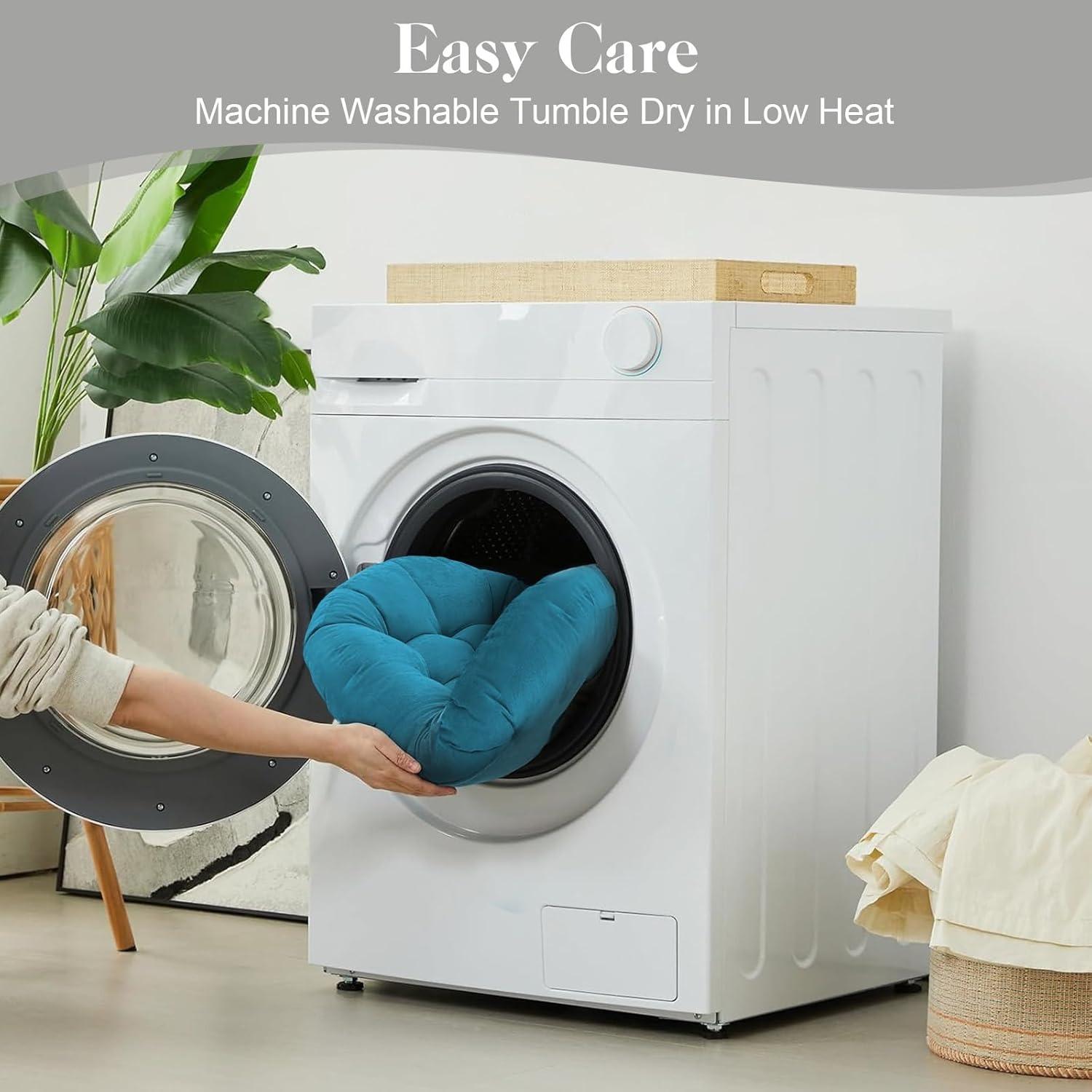 DAWNTREES 2 Pack Floor Cushion,55X55Cm Large Square Floor Pillows Seating for Adults,Tufted Corduroy Floor Cushion for Tatami Living Room image number 2