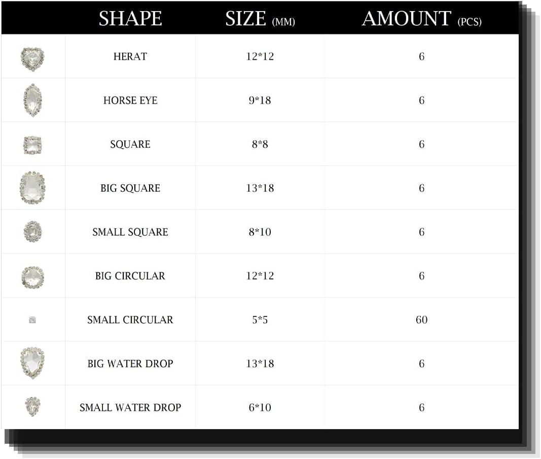 TANOSII Sew on Rhinestones 100 PCS Mixed Shapes Glass Rhinestones Sew on Crystal Gems Mental Flatback with Silver Claw for Jewelry Crafts Clothes Shoes Costume Garment White Type 1 - Champagne image number 2