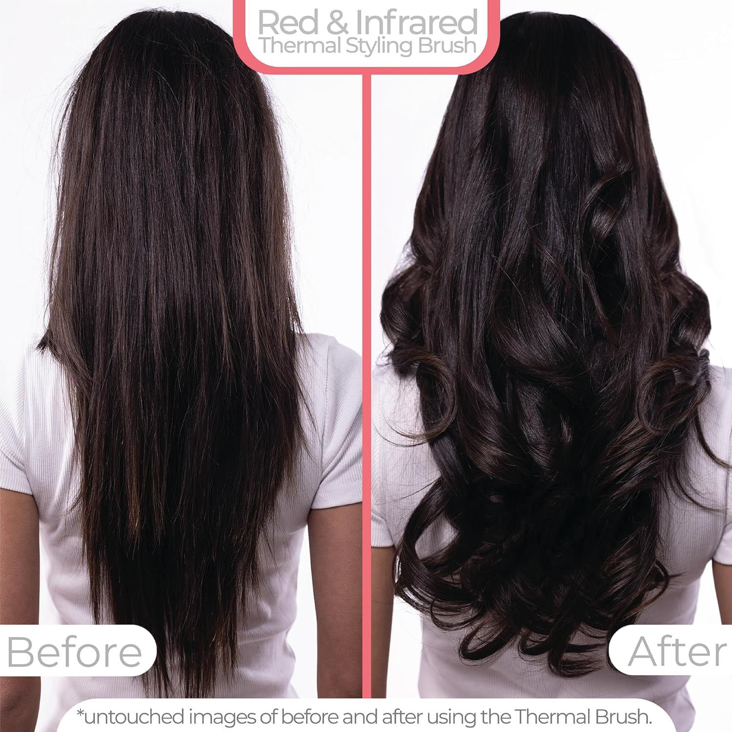 STYLPRO Thermal Brush with Red and near Infrared Leds - 58 NIR + 84 Red Leds, Ceramic Cylinder, Adjustable Heat, Lightweight Blowout and Curling Brush for All Hair Types