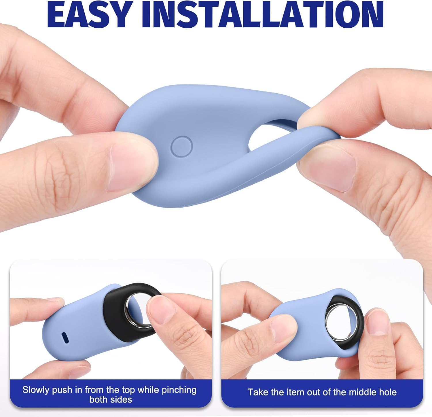 4 Pack Cases for Samsung Galaxy Smart Tag 2 Cases, Soft Silicone Samsung Smarttag2 Case with Keychain, Secure GPS Tracker Protective Cover Holder for Backpacks, Keys,Luggage, Wallet - Purple+Pink+Light Blue+Mint Green image number 5