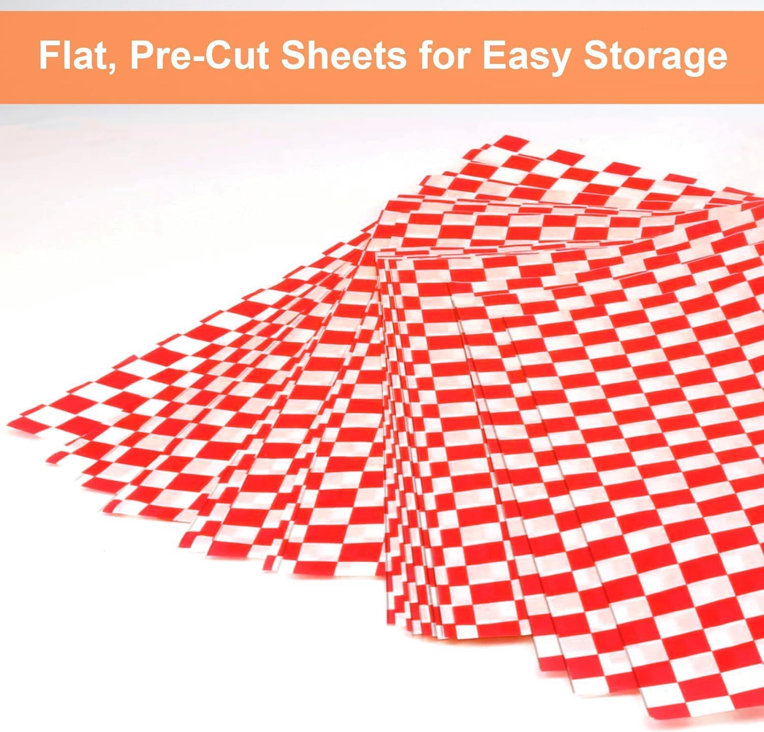 120 Sheets Variety Pack Checkered Dry Waxed Deli Paper 12X12 Inch Sandwich Paper Liners, Food Basket Liners Wax Deli Wrap Wax Sheets for Wrapping Bread and Sandwiches image number 1