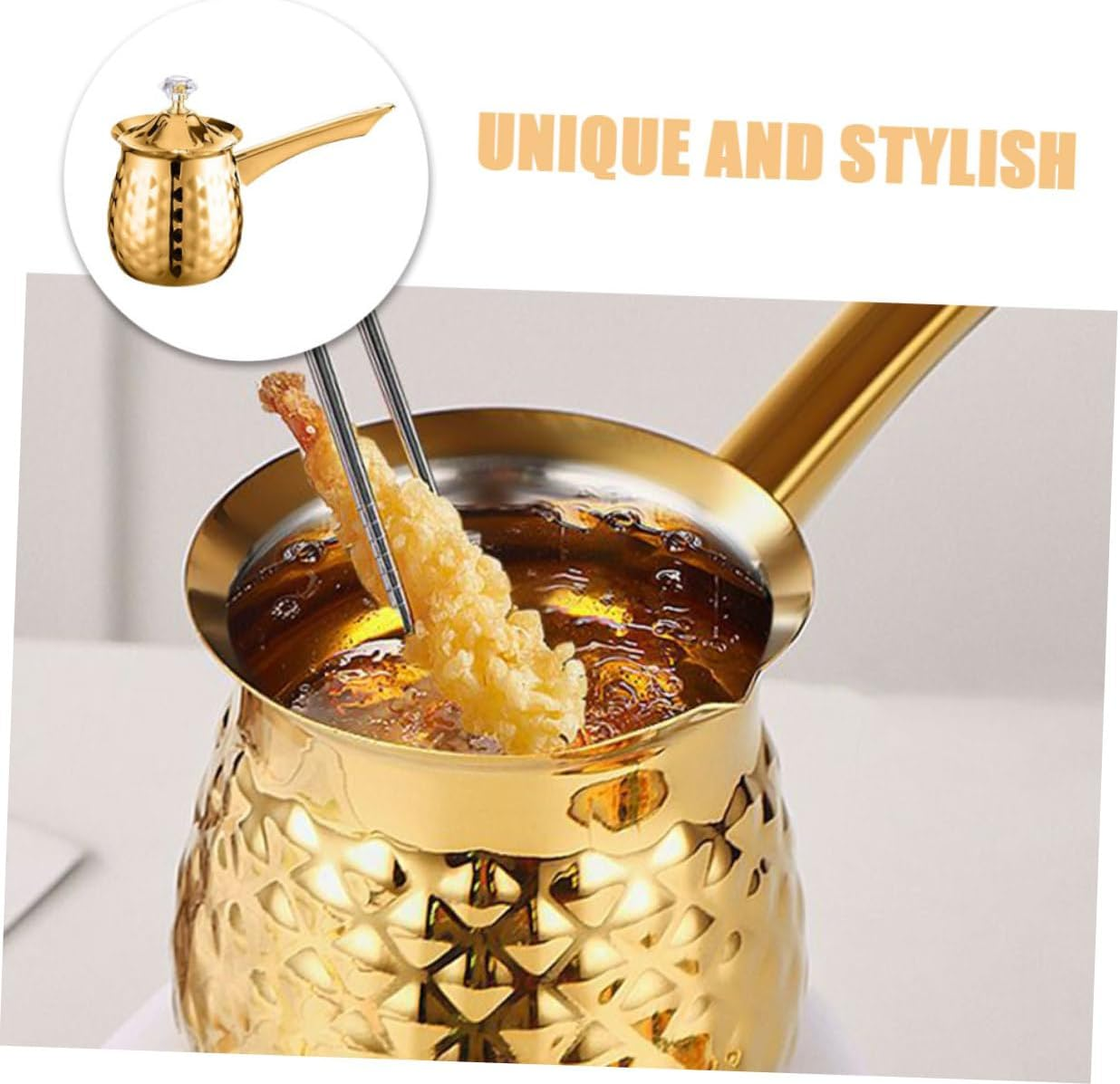 Traditional Turkish Cezve Maker & Mocha Cup - Stove Top, Milk Warmer, Induction Pot, Arabic & Greek Coffee Maker, Butter Melter, 400Ml Vintage Metal Tea Pot image number 1