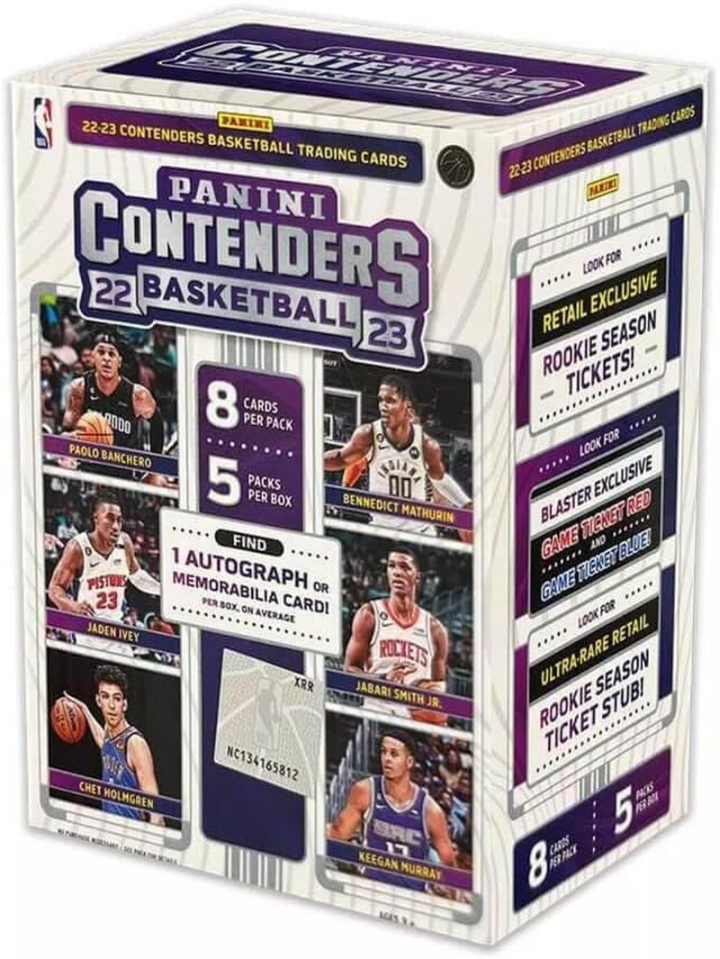 Panini Contenders 2022-23 NBA Basketball Blaster Box - 1 Autograph or Memorabilia Card per Box - 40 Trading Cards