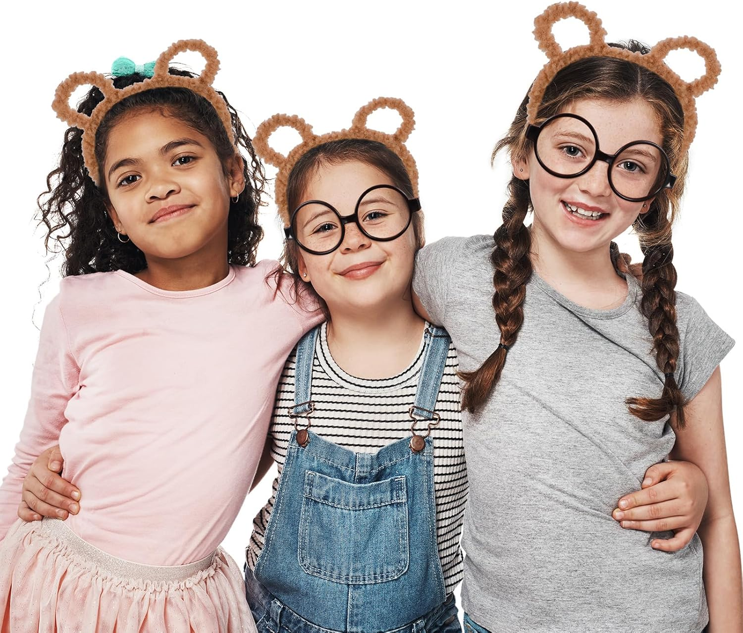 8 Pcs Chipmunks Costumes Set Include 3 Pcs Chipmunk Ears Headband,3 Pairs Soccer Socks,1 Piece Black round Frame Glasses and 1 Red Cap for Adults Teens World Book Day Party image number 3