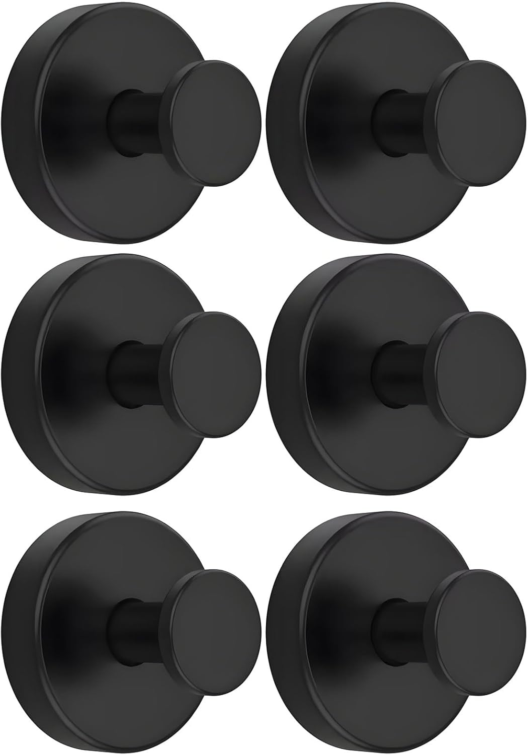 MYTOAU 6 Pack Suction Cup Hooks for Bathroom,Stainless Steel Suction Self Adhesivetowel Hooks,No Drill Heavy Duty Hooks for Bathroom Wall,Kitchen,Glass,Mirror,Tile to Hang Towels,Robes,Loofah(Black) image number 2