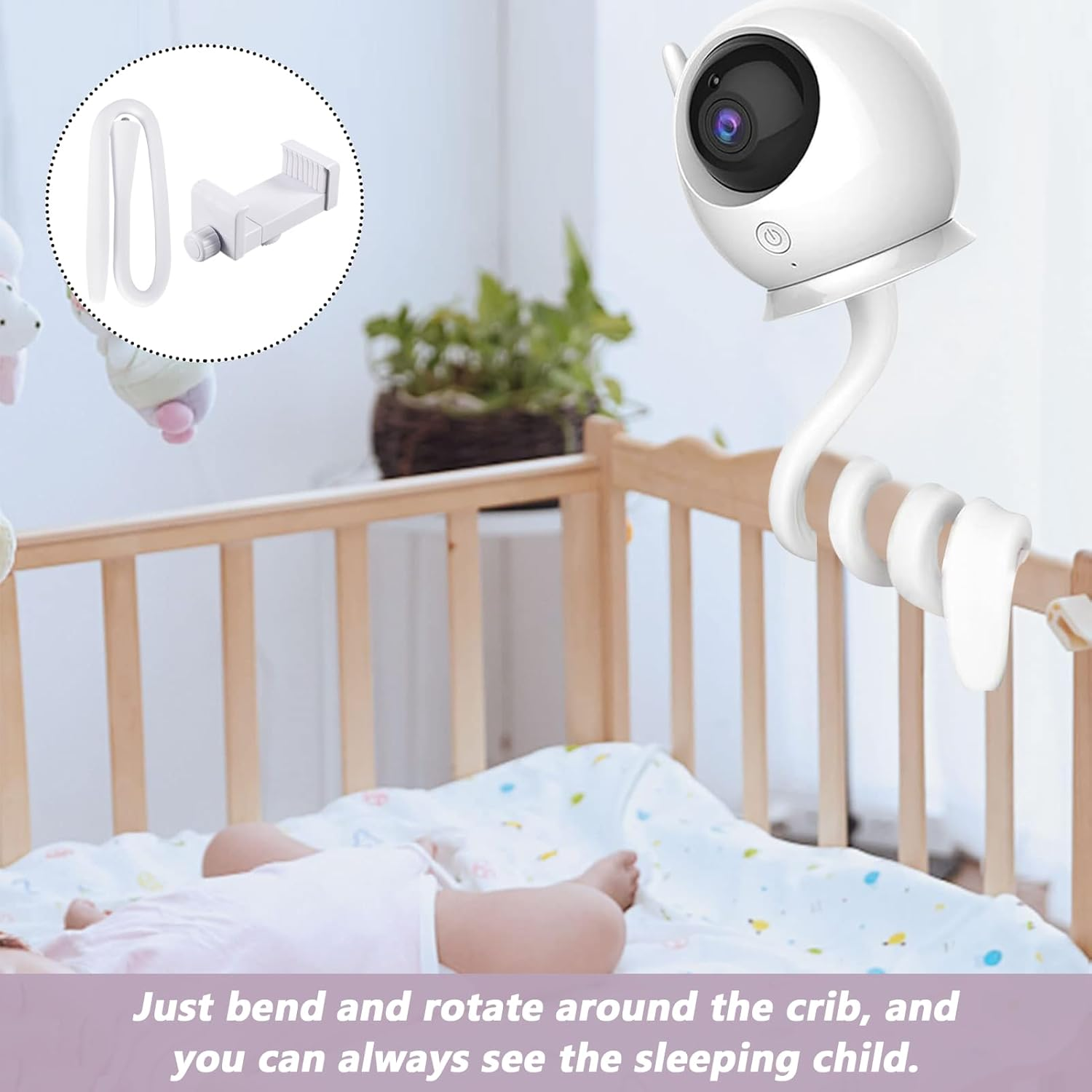 Ruinous Baby Monitor Mount, Universal Compatible with Infant Optics DXR-8, Arlo, Vtech, Motorola, ANMEATE, Portable & Travel-Friendly, Sturdy & Safe, Perfect Viewing Angle image number 5