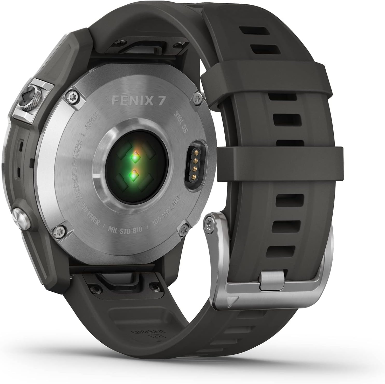Garmin Fenix 7, Silver with Graphite Band, Multisport GPS Watch image number 2
