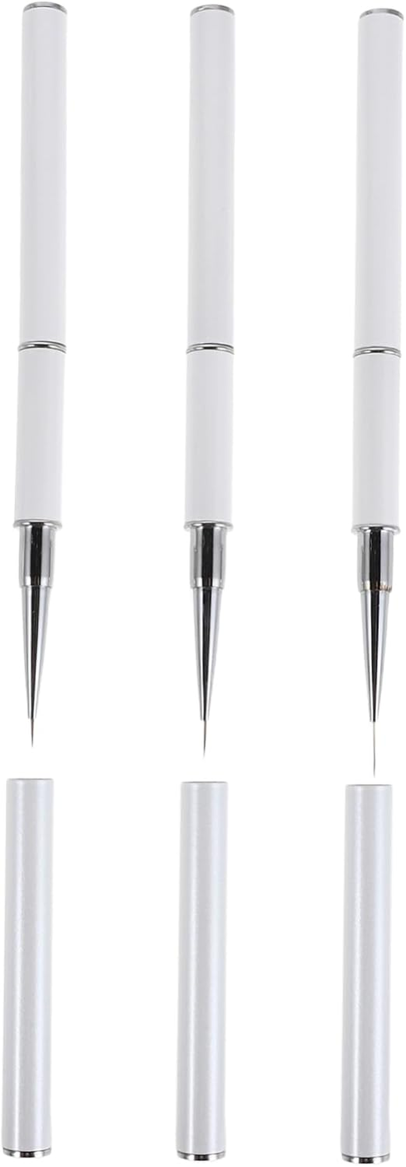 DONFAMDS 3Pcs Dual Ended Nail Art Brushes Precision Liner and Detail Pens for Manicure Salon DIY Nail Art Soft Resilient Bristles Easy to Clean