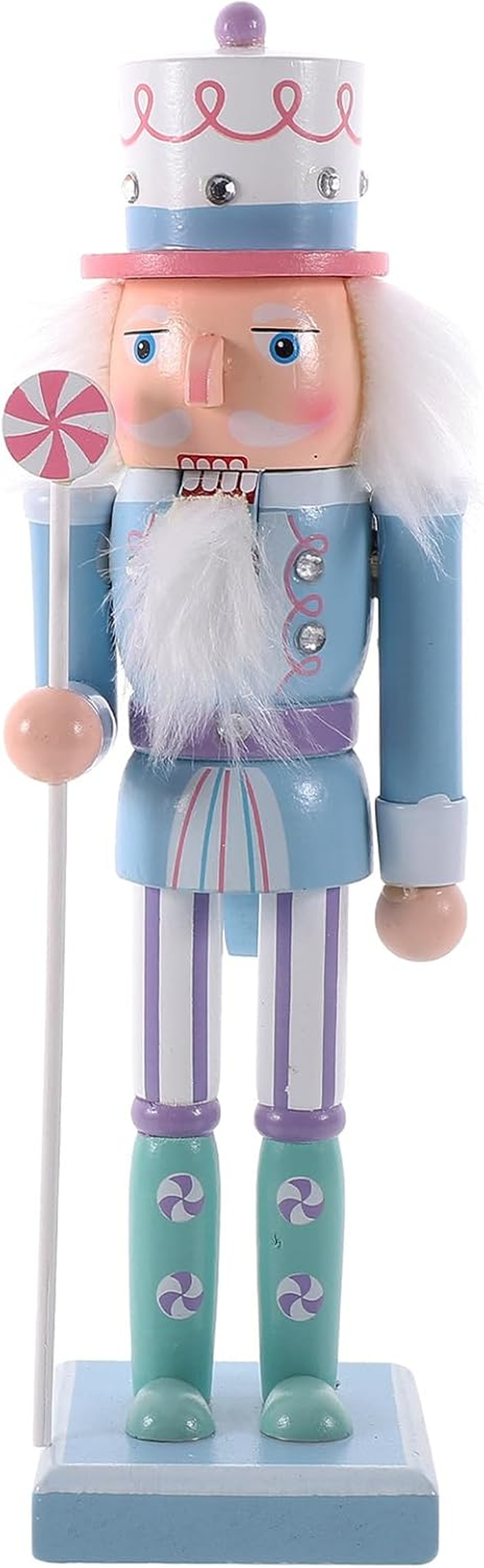 MAGICLULU Christmas Wooden Nutcracker Blue Nutcracker Figures for Holiday Party Tabletop Xmas Decoration image number 2