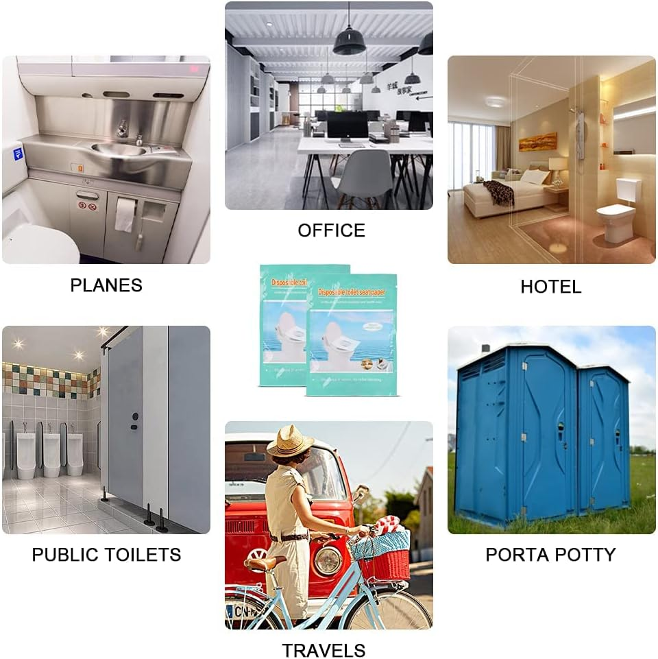 Disposable Toilet Seat Covers, 100 Count Flushable Paper Travel Set Individually Wrapped Portable Toilet Seat Covers for Adults Kids Toddlers Potty Training image number 6