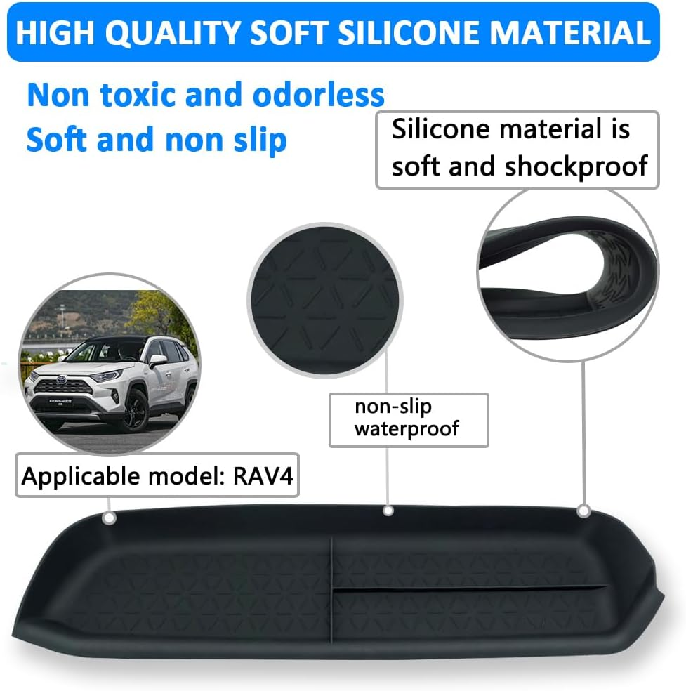 CUCHIYUN for 2023 RAV4 Passenger Storage Organizer Mat Glove Box Storage Organizer Tray Compatible with Toyota RAV4 2023 2022 2021 2020 2019 Accessories - Cup Holder Tray image number 2