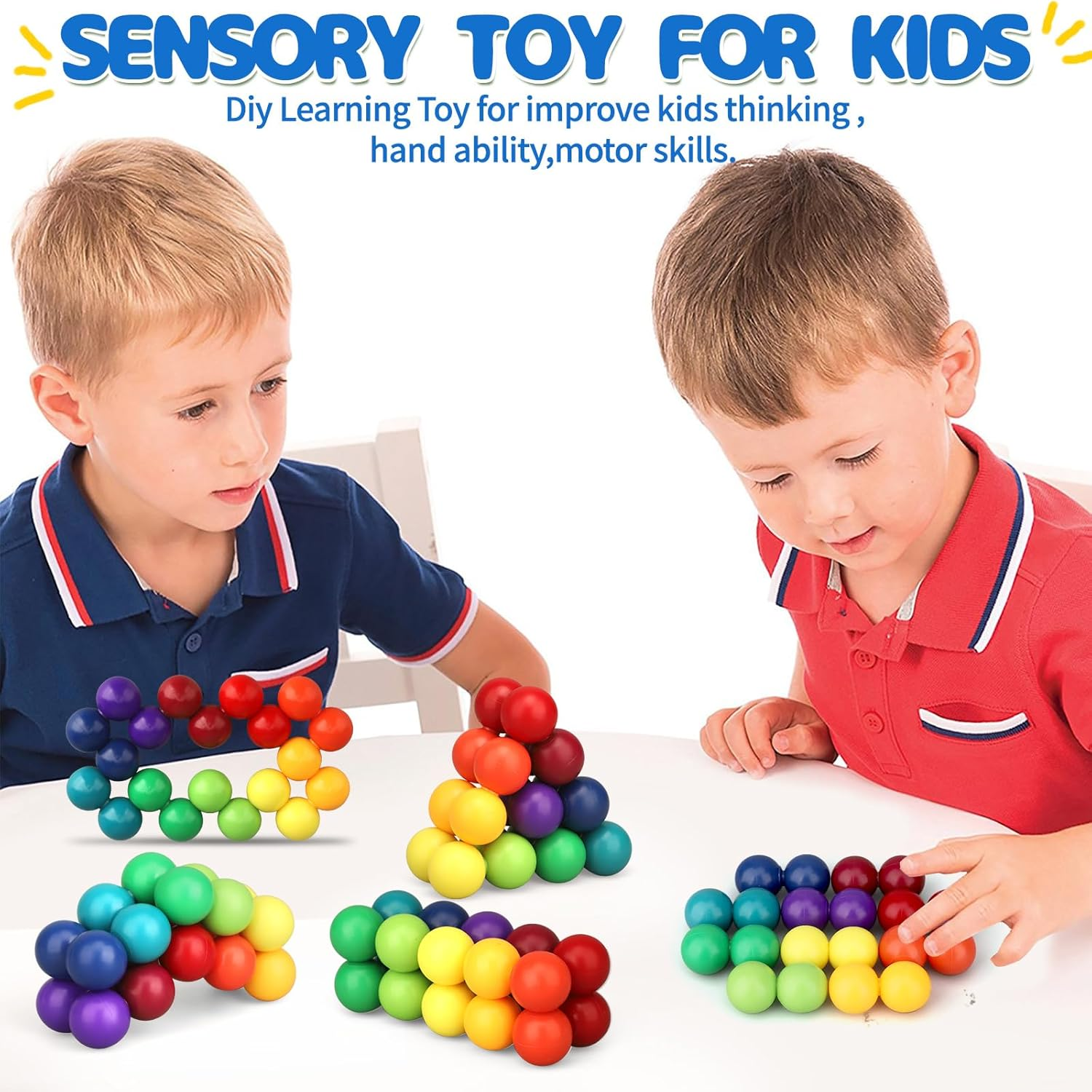 Autism Sensory Toys for Kids Toddler Boy, Cool Fidget Desk Ball Ring Toys for Adults Teens Children, Calm down Airplane Car Travel Toys Gifts for Boys Girls Age 3-12 Years Old Age 3 Pack image number 6