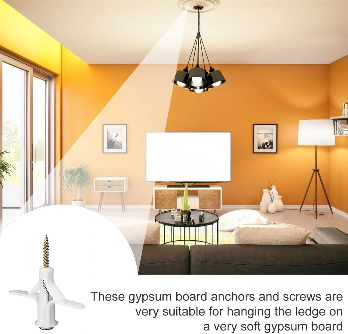 WEZCHUGHAOL 50 Sets Drywall Anchor Kit Hollow Wall Anchor with Screws for Drywall Gypsum Board (Butterfly/Airplane Type) (Airplane Type) image number 2