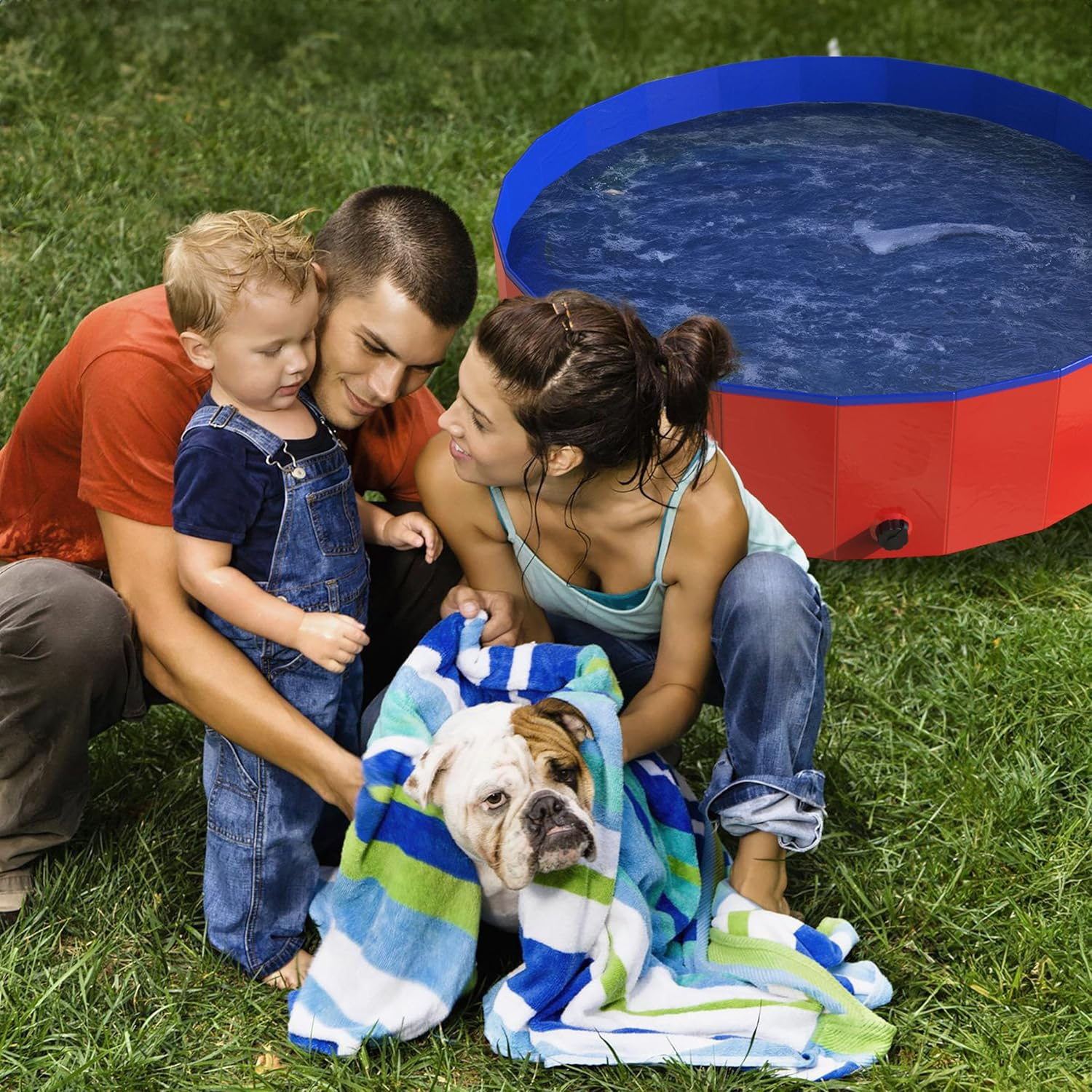 Pet Pool and Bathing Tub-Foldable with Carrying Bag Included, Travel Friendly Tub for Bathing or Playtime-For Dogs, Cats and More, 47X12 by Petmaker image number 6