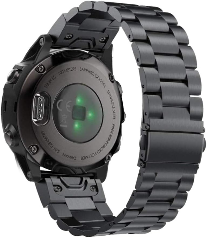 Abanen Stainless Steel Watch Bands for Fenix 5S / Fenix 6S / Fenix 7S / Descent MK2S, 20Mm Quick Fit Metal Adjustable Replacement Wristband Strap for Garmin Epix Pro 42Mm