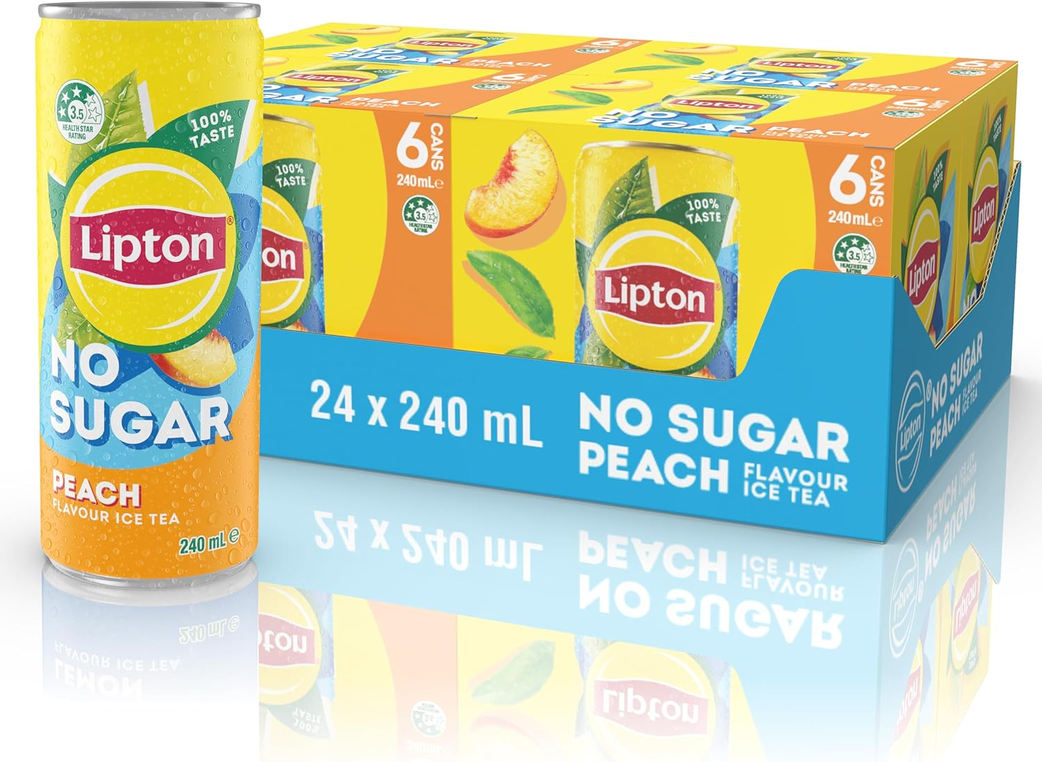 Lipton Peach No Sugar Ice Tea Can 240 Ml (Pack of 24)