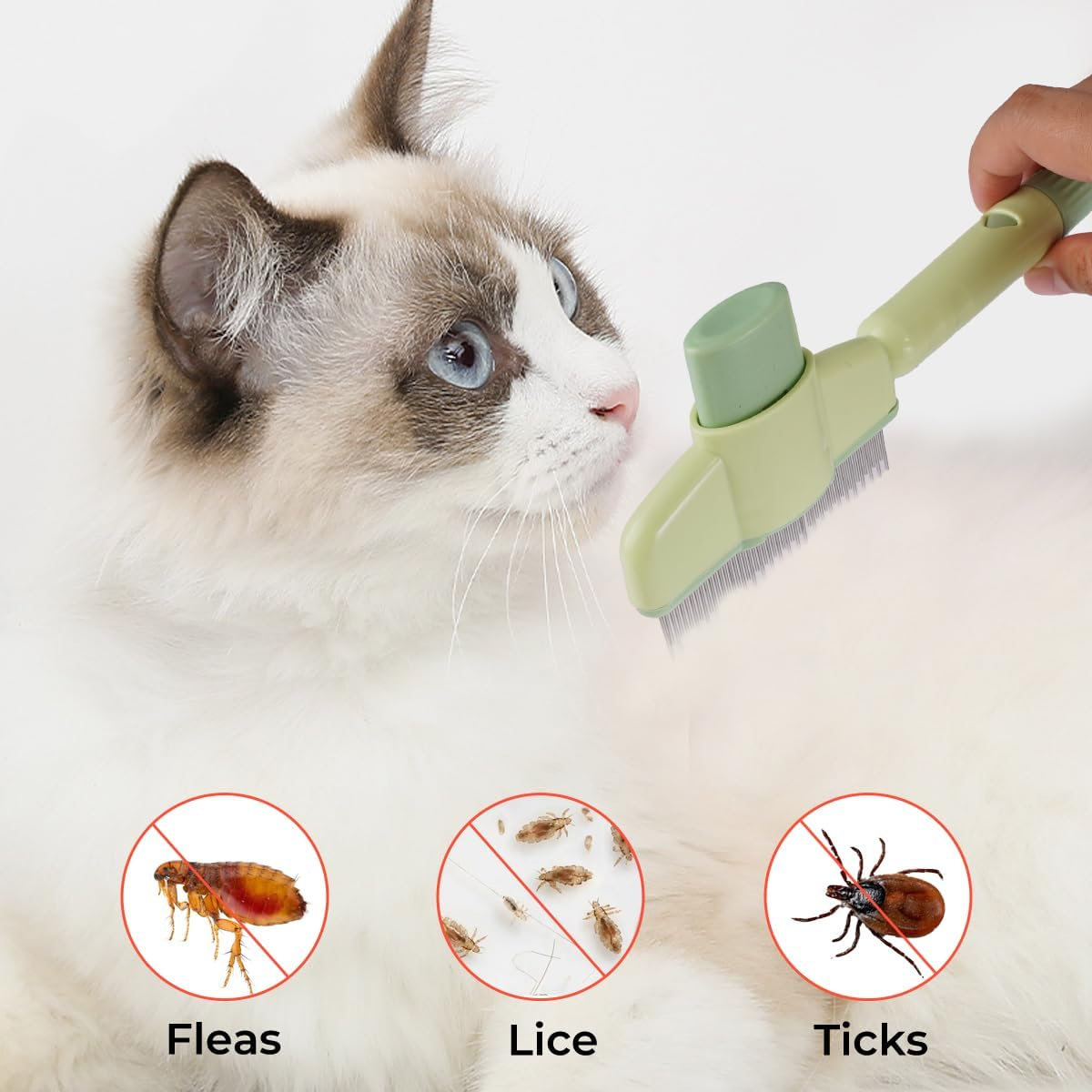 Pack of 2 Magnetic Gloves & Self-Cleaning Fur Flash Brush Cat Hair Remover Glove with Stainless Steel Comb for Removal, Fur Magnetic Gloves for Long and Short Hair Cats and Dogs image number 2