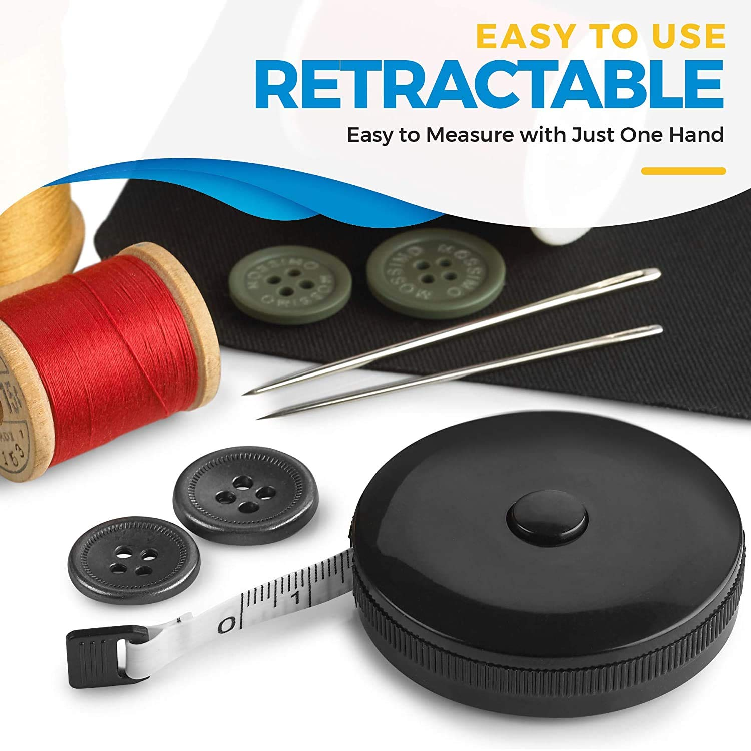 Tape Measure for Body Measuring Tape, (Pack of 2) Dual Sided Inch and CM, Portable, Retractable Soft Ruler Tool for Measurements Body Fat, Fitness Sewing Tailor Fabric and Accurate Body Fat Calculator image number 4