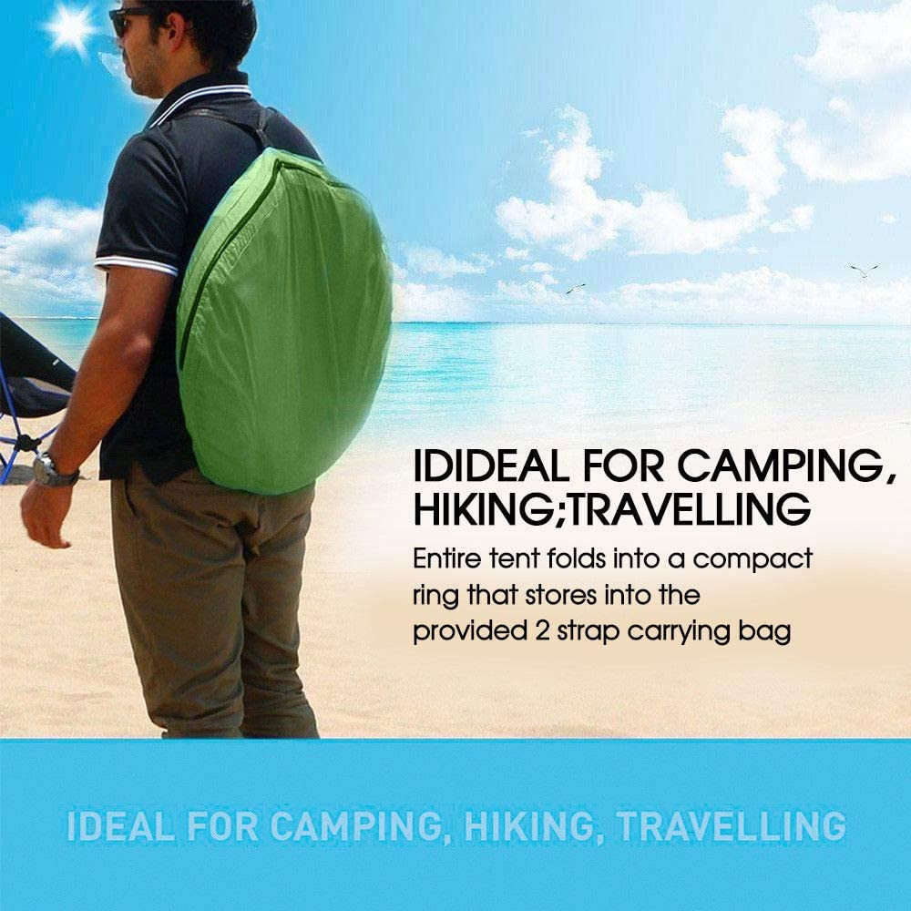 Camping Tent Outdoor Portable Folding Toilet Camping Shower Tent Pop up Change Room Potty Bag - Green Tent image number 2