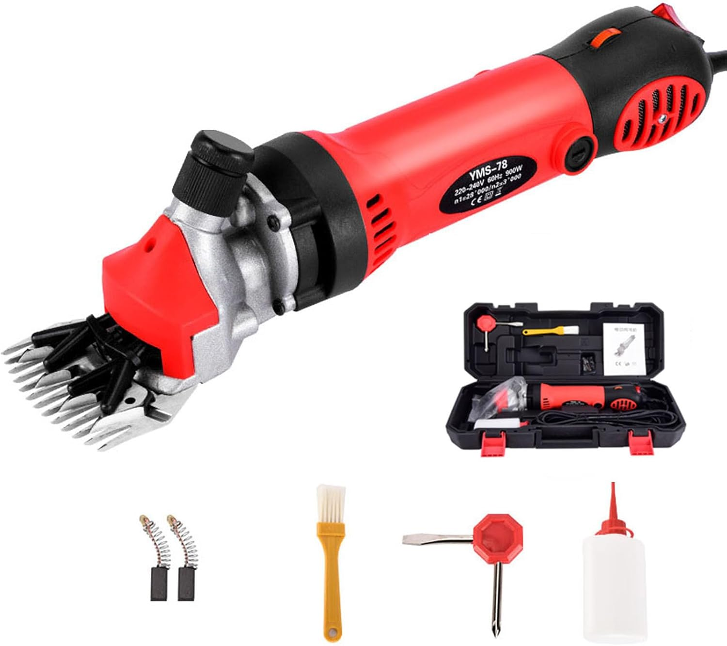 900W Sheep Shears, Professional Electric Sheep Shearing Clippers, 6 Speed Heavy Duty, Farm Livestock Grooming Kit for Thick Coat Animals image number 4