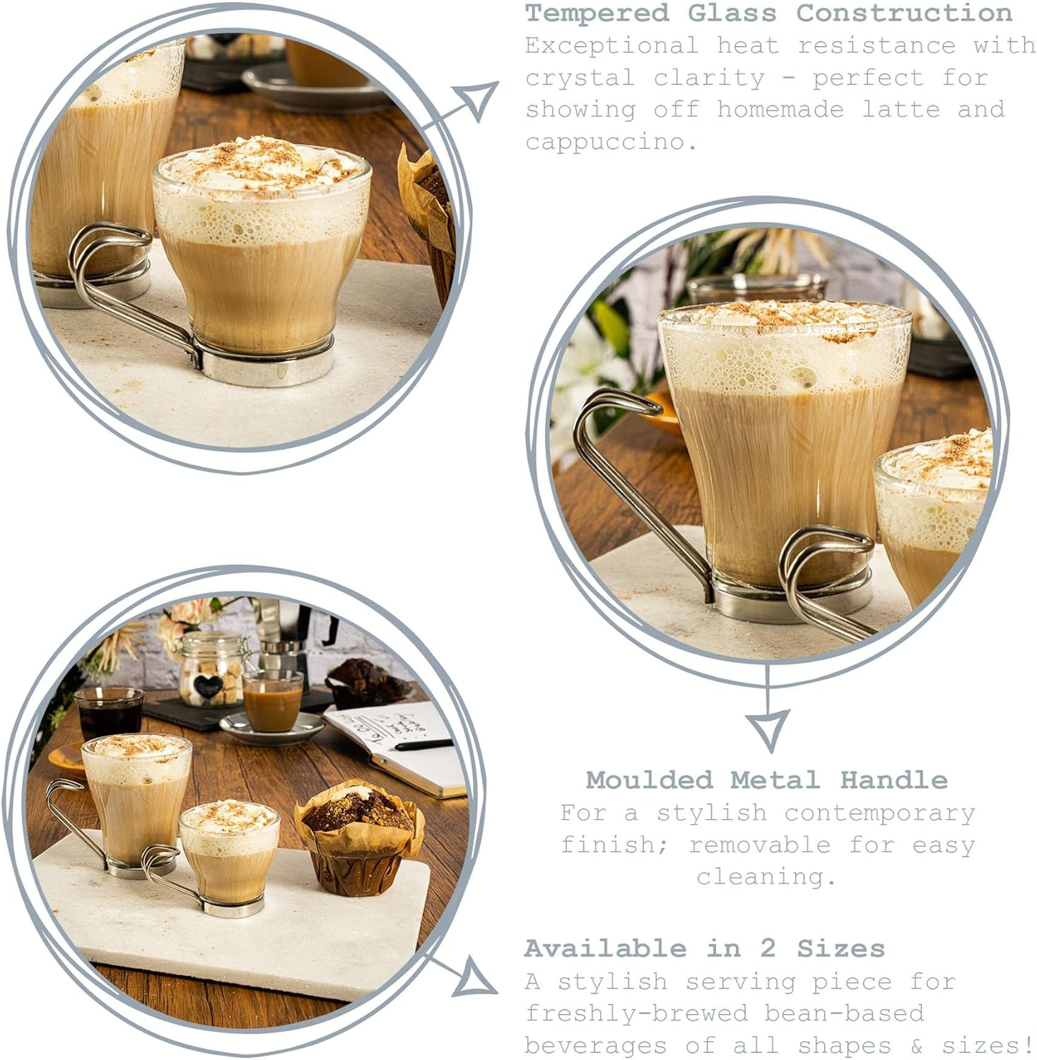 Bormioli Rocco ROS1702 Glass Oslo Cappuccino 1.21880 (Pack of 6) image number 3