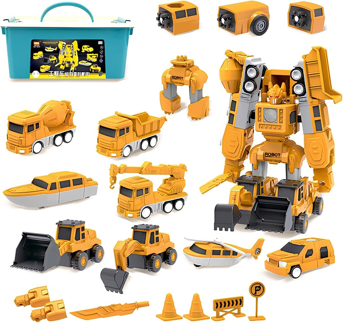 Building Blocks for Kids - 35-Piece Engineering Car Construction Set with Storage Box, Learning Toys for Toddlers Ages 3-8, Blocks for Indoor & Outdoor Play (Engineering Series) image number 3