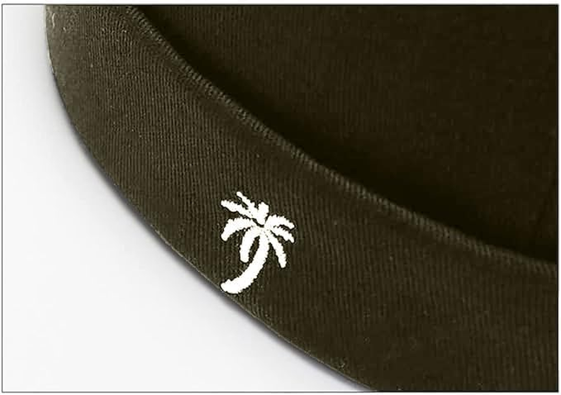 Men'S Cotton Coconut Tree Embroidered Brimless Docker Beanie Caps Sailor Worker Hip-Hop Street Hat image number 4