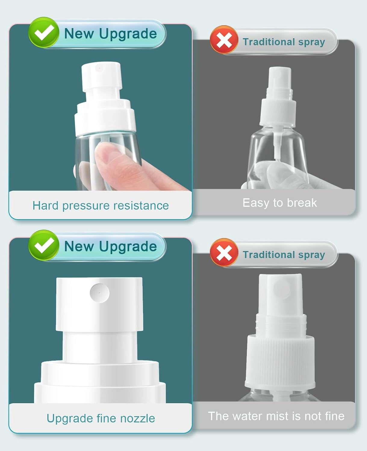 SUBORAWOS Spray Bottle Mini Delicate Small Bottle Can Empty Transparent Sprayer Refillable Liquid Dispenser Travel Container Suitable for Skin Care Hair Gel Lotion (3P-30Ml) image number 1