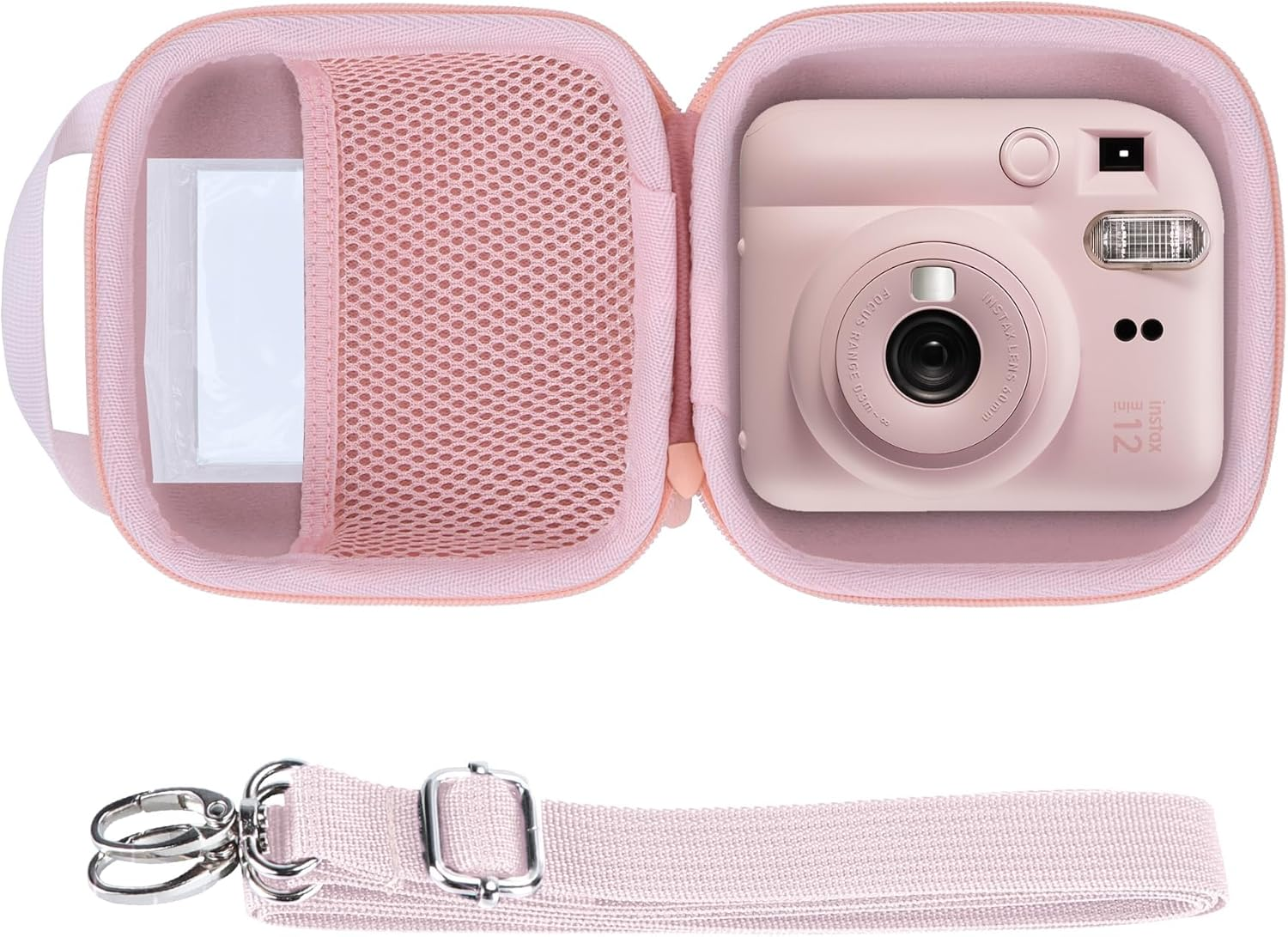 Storage Case Compatible with Fujifilm Instax Mini 12/11 Instant Camera (Blush Pink Case) (Pink)
