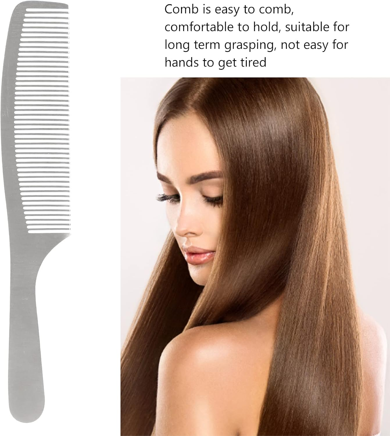 Hair Combs Set, Stainless Steel Professional Haircut Dressing Combs, Rat Tail Comb, Heat Resistant Hairdressing Comb(Apple Comb) image number 5