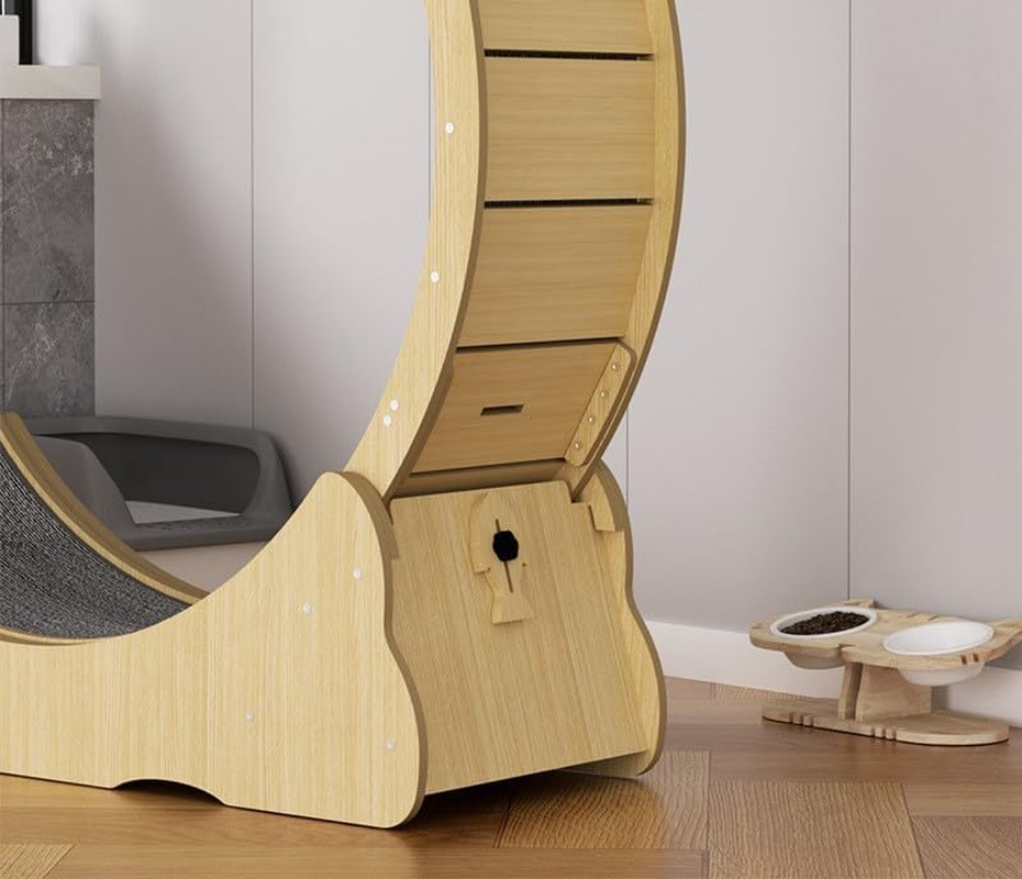 Cat Exercise Wheel Toy Furniture Running Treadmill Exerciser Scratcher Board (Small) image number 4