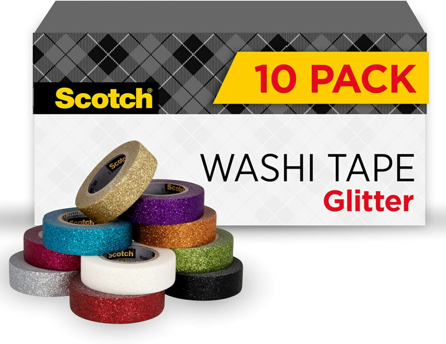 Scotch Expressions Glitter Washi Tape, Great for Bullet Journaling and DIY D&eacute;cor, 10-Pack image number 5