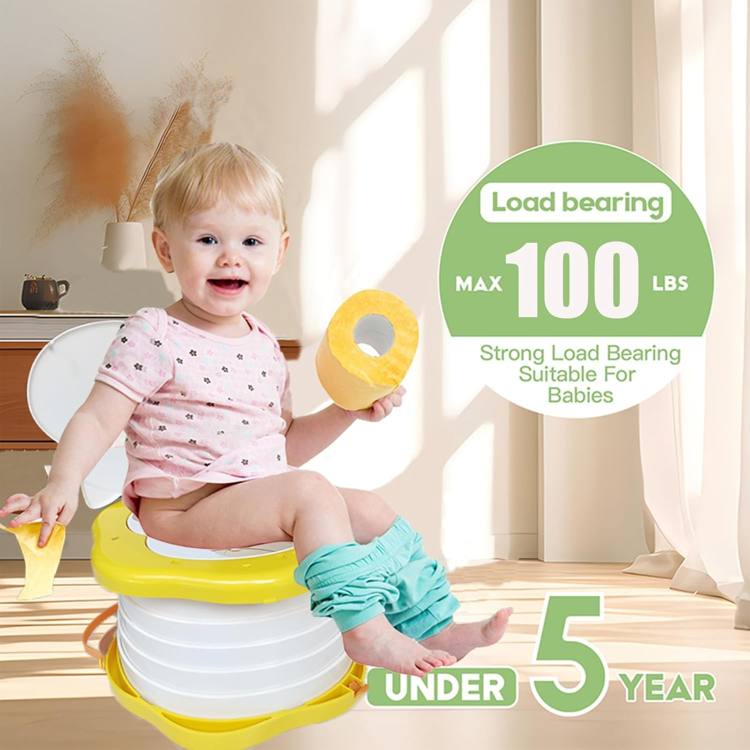 Toddler Travel Potty,Kids Portable Potty,Applicable to Travel,Camping, Outdoor, Indoor,With 45 Potty Bags,Cartoon Design, Children Will like It More image number 5