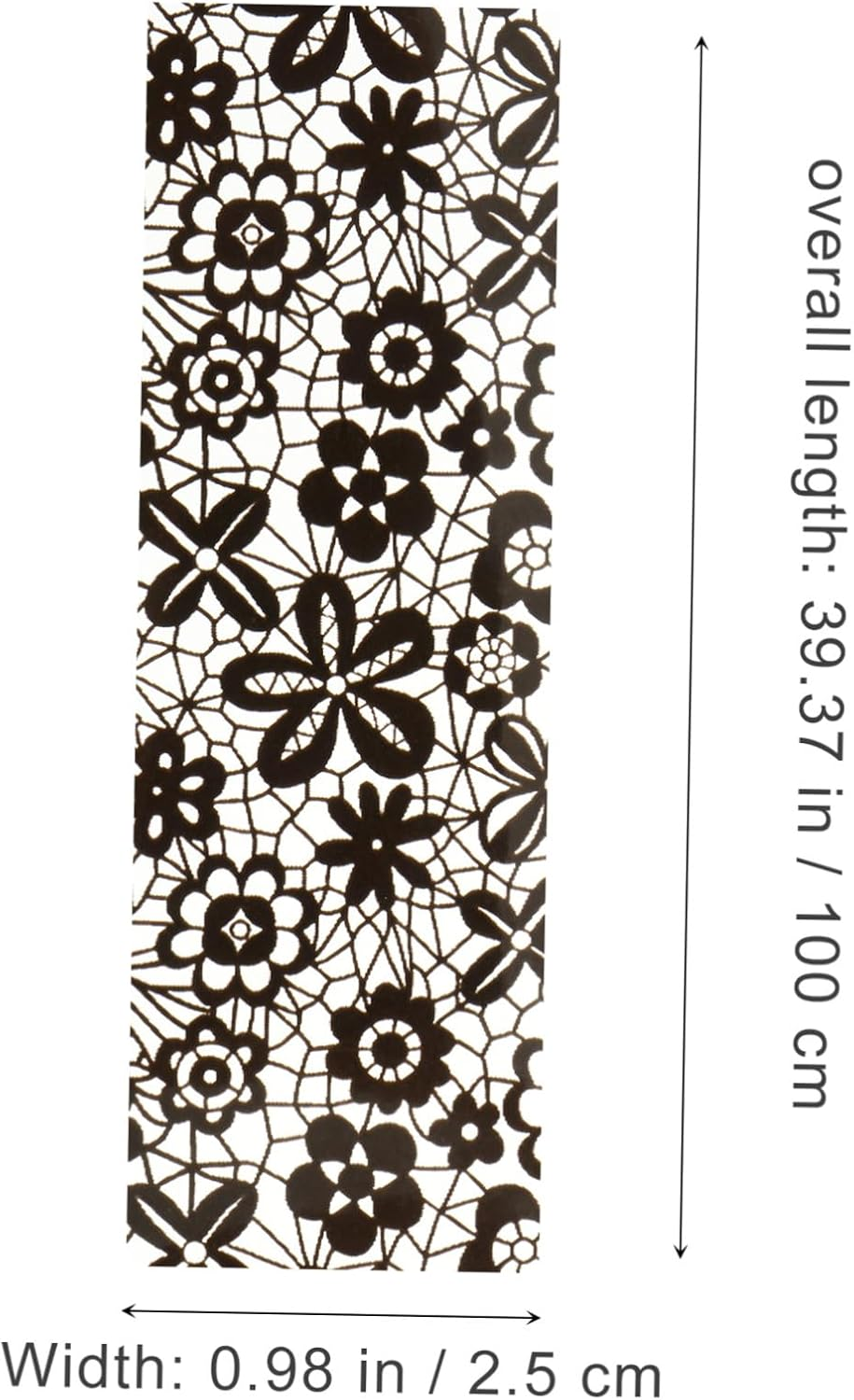 DECHOUS 2 Boxes Artificial Nails with Black and White Lace Nail Decorations DIY Fake Fingernails Full Coverage Easy Trim for Women image number 1