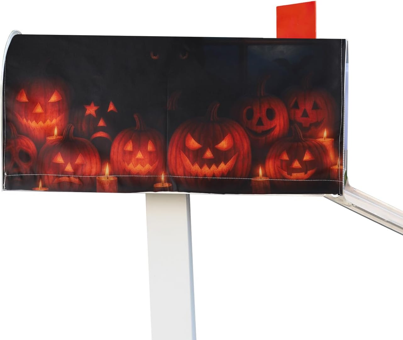 Halloween Magnetic Mailbox Cover, 20.9X18 Inch Black Cat Pumpkin Mailbox Cover Spooky Fall Post Box Wraps for Outdoor Garden Yard Decoration (Black Cat) image number 3