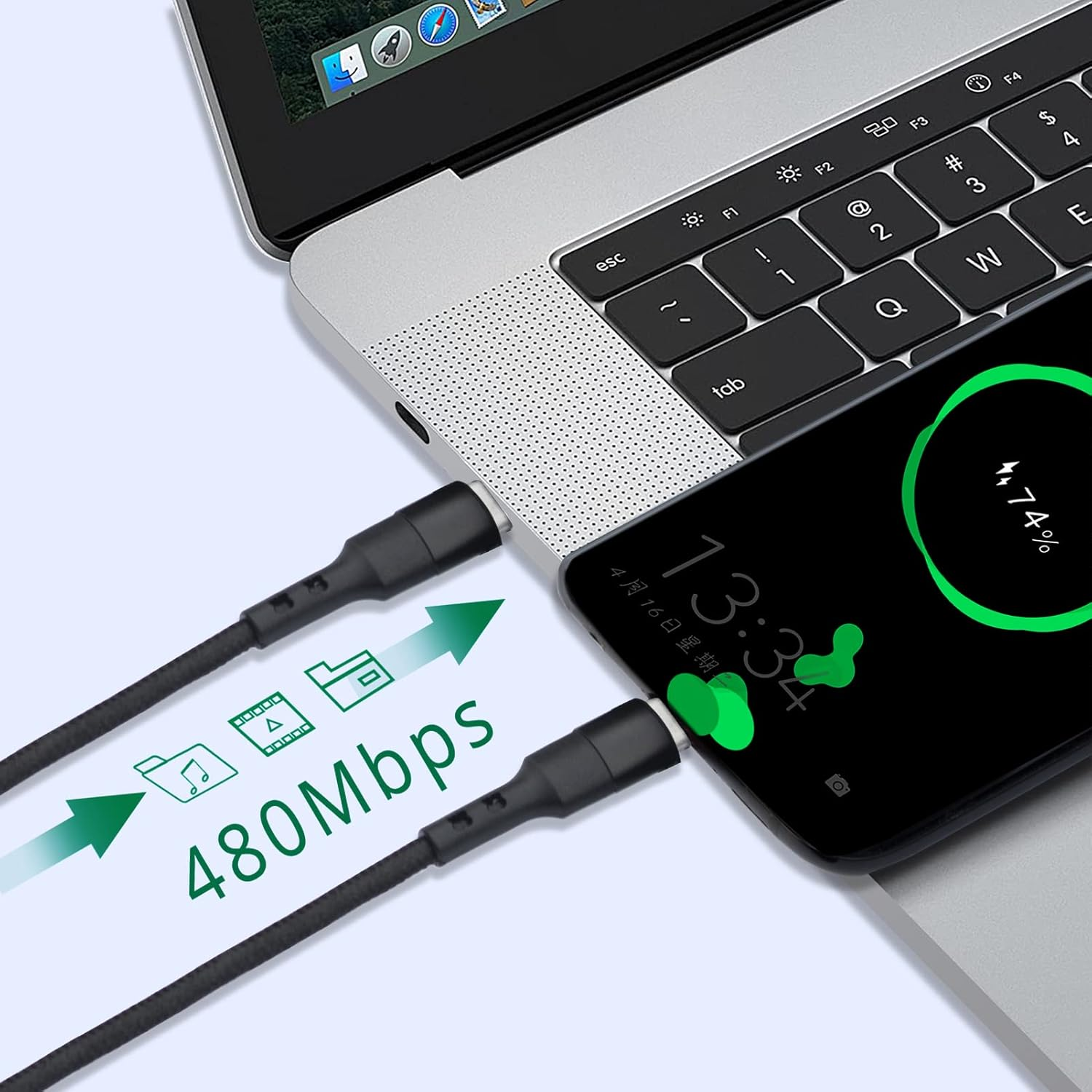 USB C to USB C Cable 1FT, 3-Pack 12 Inch 20V 3A Type C PD Fast Charging Cord Compatible with Samsung Galaxy S20/S9 Ultra Note 20, Pixel 4/3 XL, Macbook Air Ipad Pro 2020 image number 3