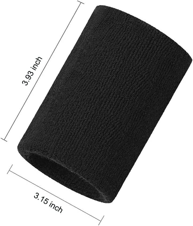 6Pairs Sports Wristbands Cotton Sweatband Wristbands Wrist Sweatband Wrist Sweat Band Elastic Wrist Sweatband