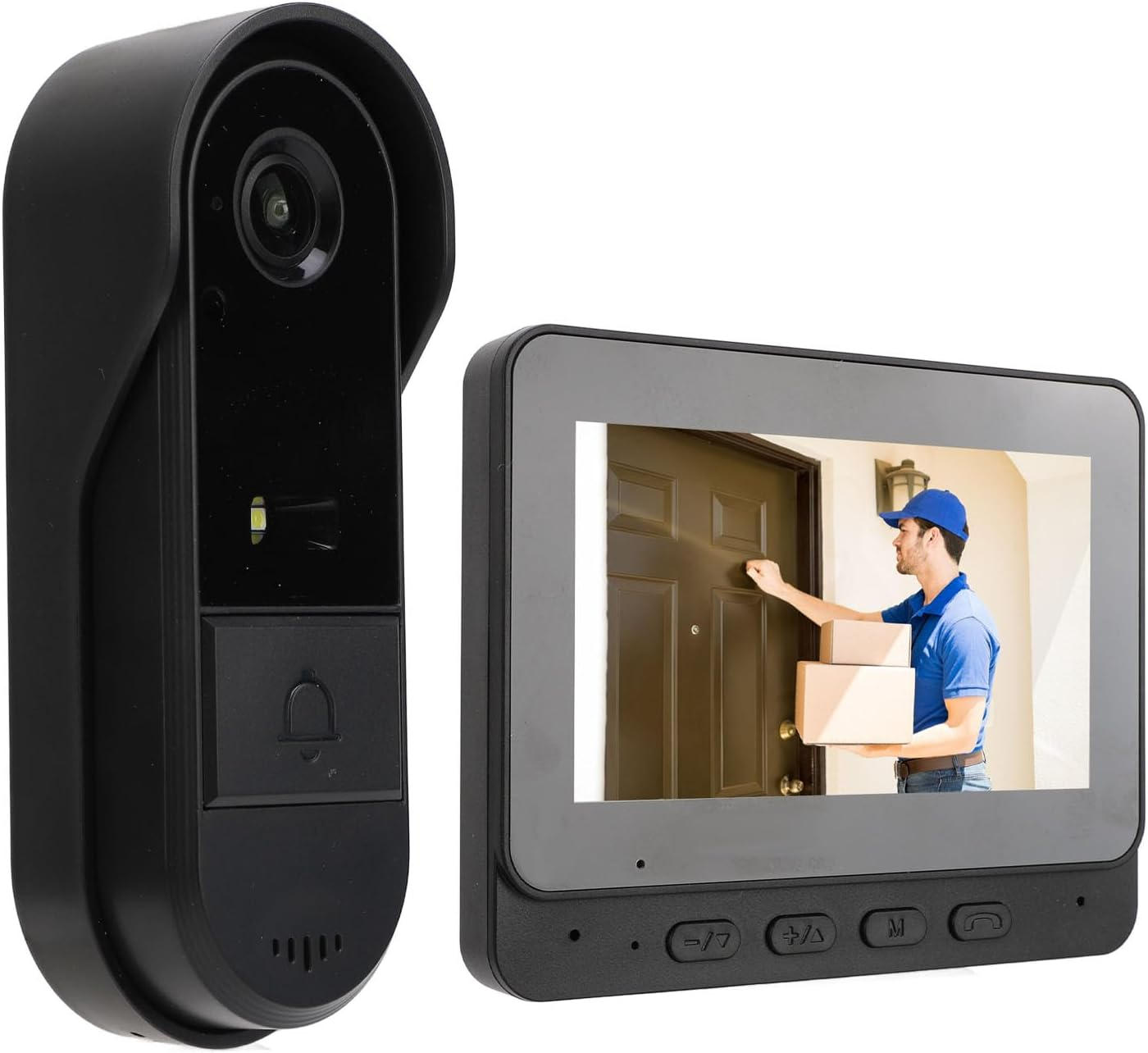 Video Doorbell Intercom System, Wireless 8MP 170&deg; Wide Angle Two Way Talk IP66 Waterproof Doorbell Camera with 4.3 Inch Screen for Home Security image number 5