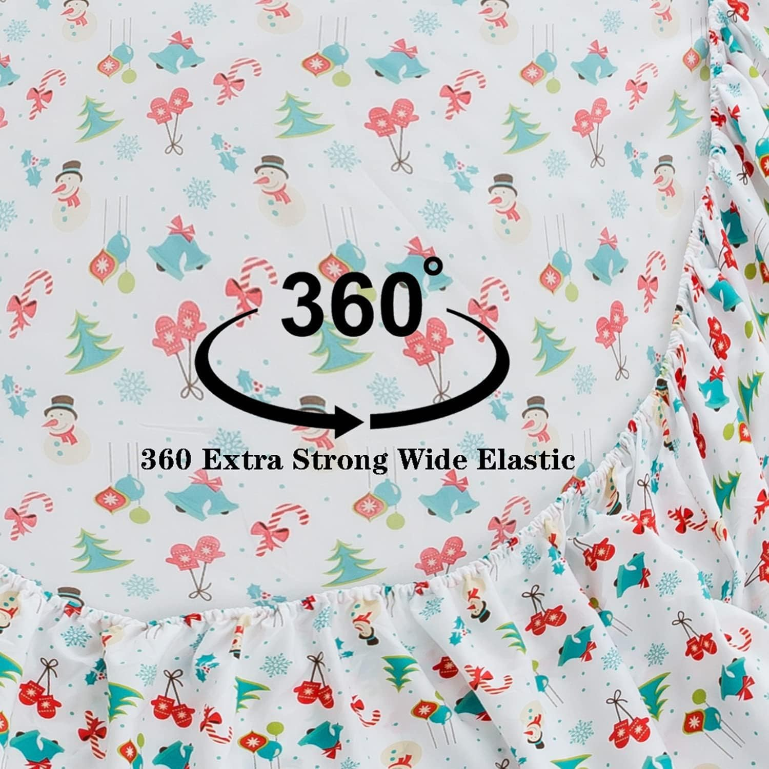 UDEAL Flower Bed Sheets Queen Size,Deep Pocket Queen Sheet Sets Floral,Microfiber Queen Sheets Set Deep Pocket,Breathable & Cooling,Easy-Fit Soft,Christmas Tree