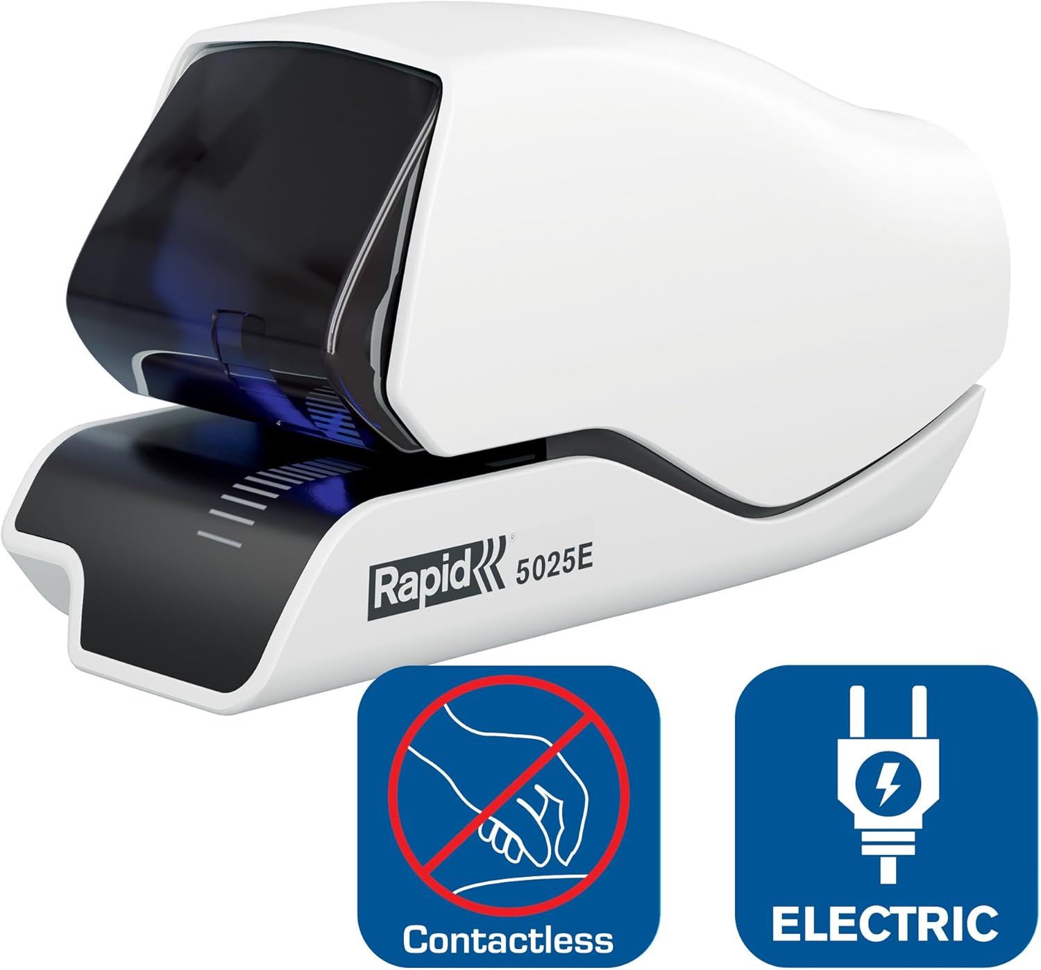 Rapid Electric Stapler, 25 Sheets, Plastic, Metal, Electronics, Cassette Replacement, 5025E, White, 25095200 image number 2